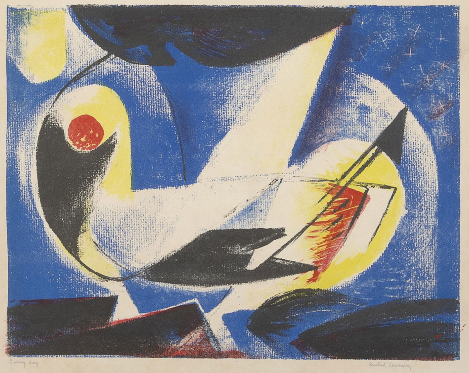 Beulah Stevenson, Sunny Day: Beulah Stevenson 1890 - 1965 Sunny Day lithograph titled lower left: Sunny day signed lower right: Beulah Stevenson 12 3/4 x 15 3/4 in. (32.4 x 40 cm.), sheet: 14 3/4 x 19 in. (37.5 x 48.3 cm.),