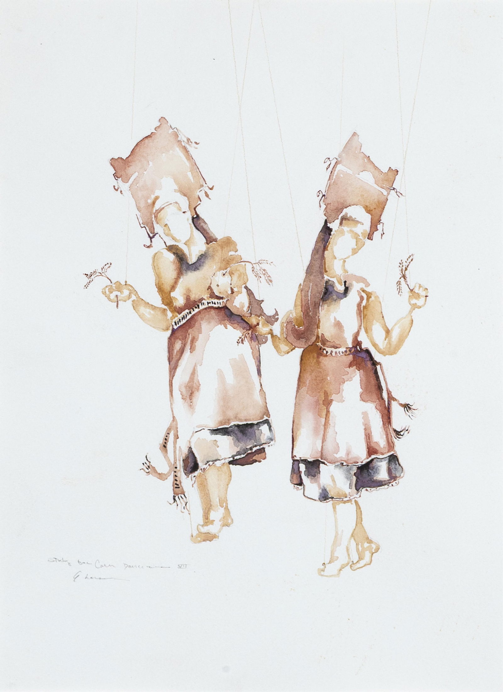 Armond Lara, Study for Corn Dancers VII (1 of 2)