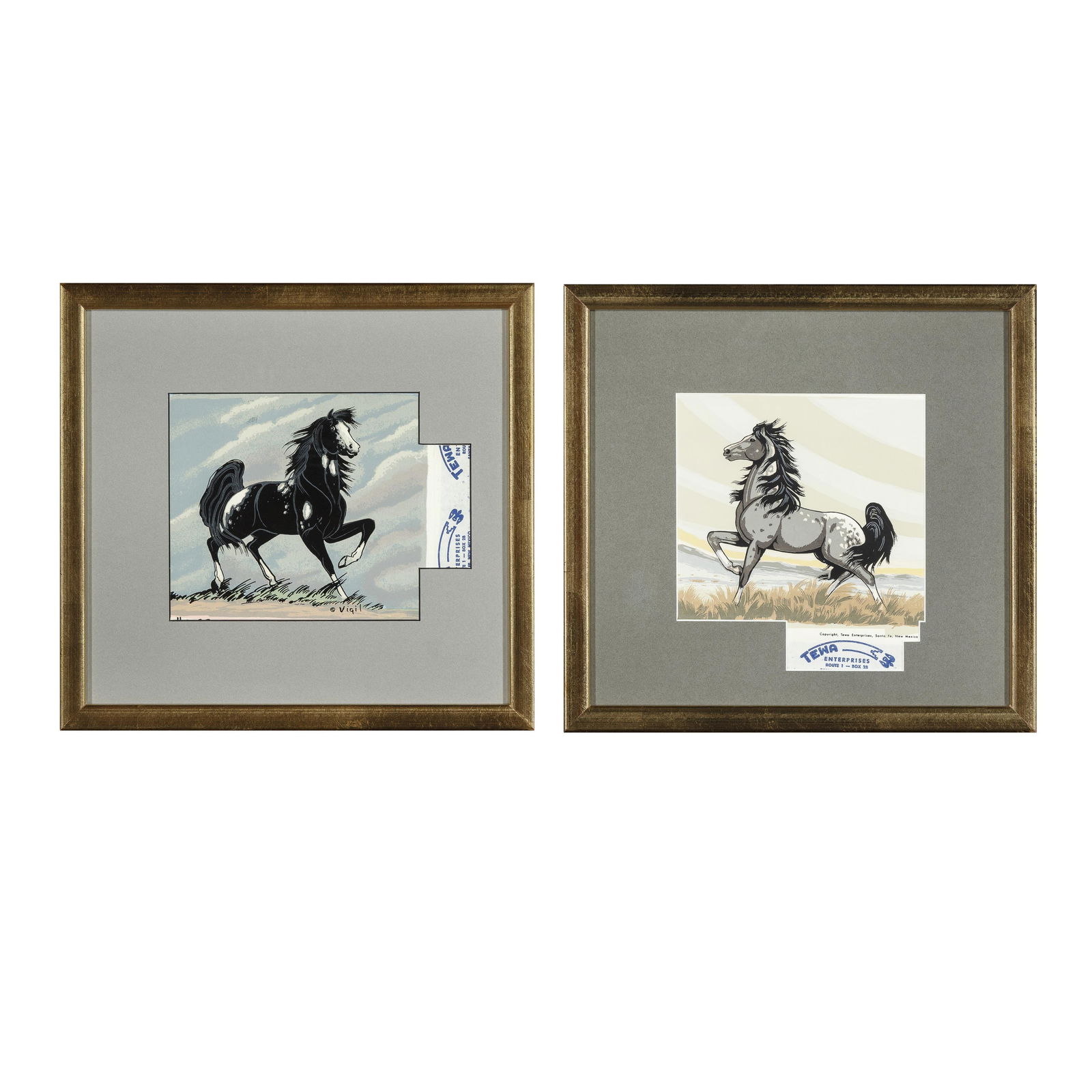Frank Vigil, Two Works on Paper (Horses) (1 of 5)
