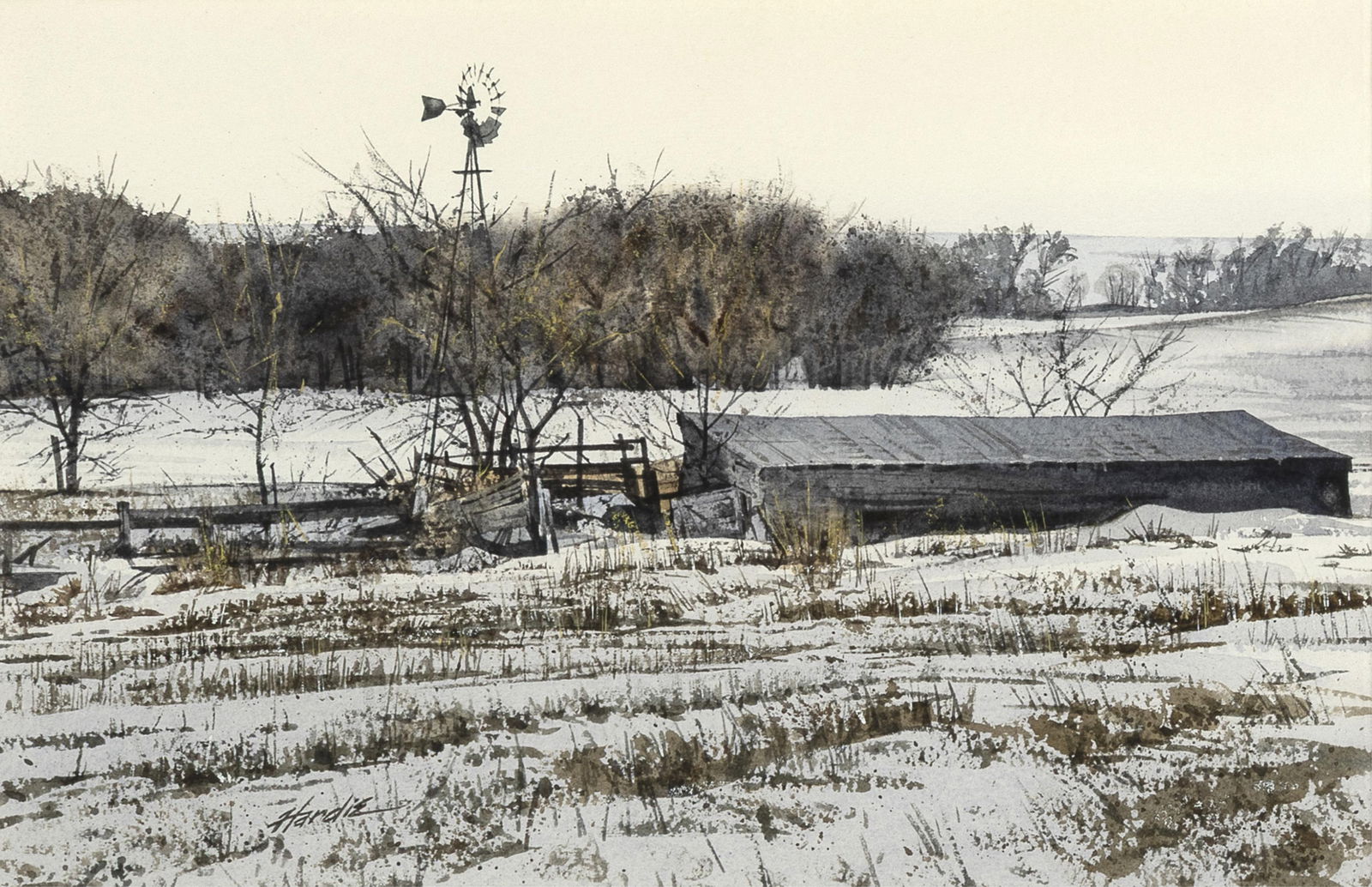 Eldridge Hardie, West of Phillipsburg, 1986: Eldridge Hardie 1940 - 2021 West of Phillipsburg, 1986 watercolor on paper inscribed verso: "WEST OF PHILLIPSBURG" (Kansas) / #286 / © Eldridge Hardie 1986 / All reproduction rights reserved by the