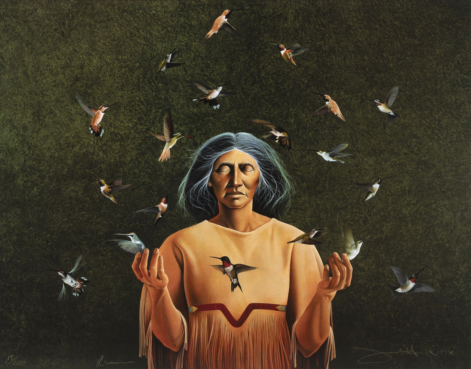 Frank Howell, Reunion, 1996: Frank Howell 1937 - 1997 Reunion, 1996 lithograph, edition 217 of 295 editioned lower left: 217/295 titled lower center: Reunion signed and dated lower right: Frank Howell 1996 31 x 38 in. (78.7 x