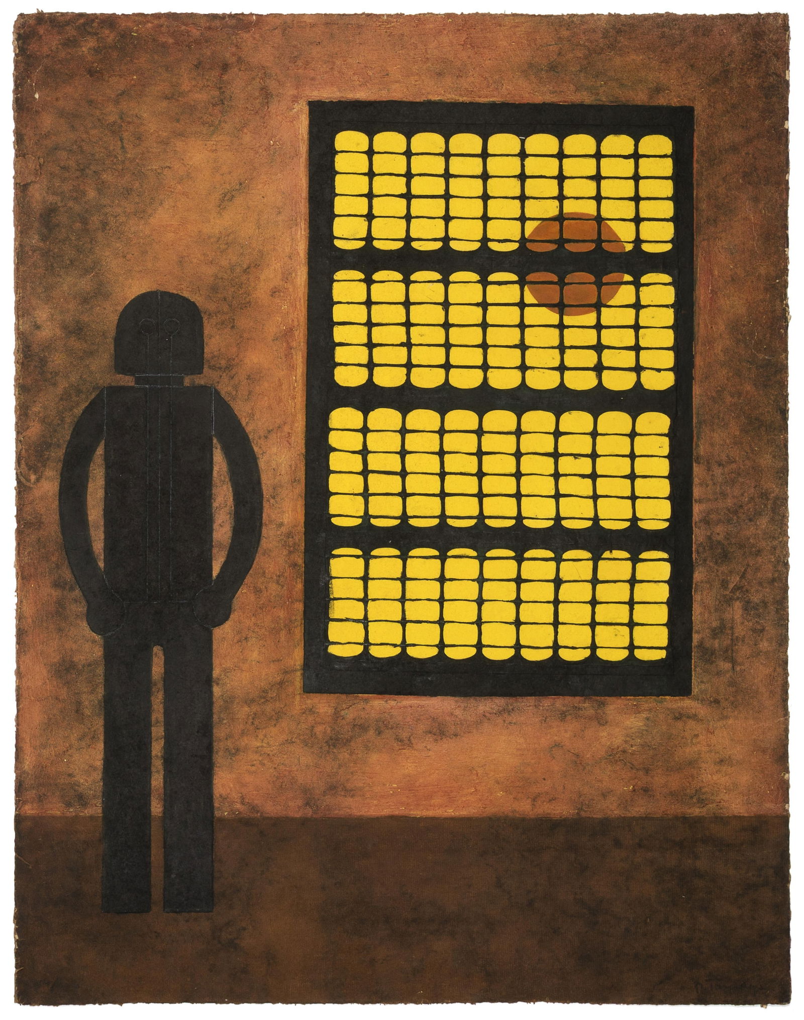 Rufino Tamayo, Hombre en la Ventana, 1980: Rufino Tamayo Mexican, 1899 - 1991 Hombre en la Ventana, 1980 Mixografía on handmade paper, edition 84 of 100 editioned lower left: 84/100 signed lower right: R Tamayo printed and published by