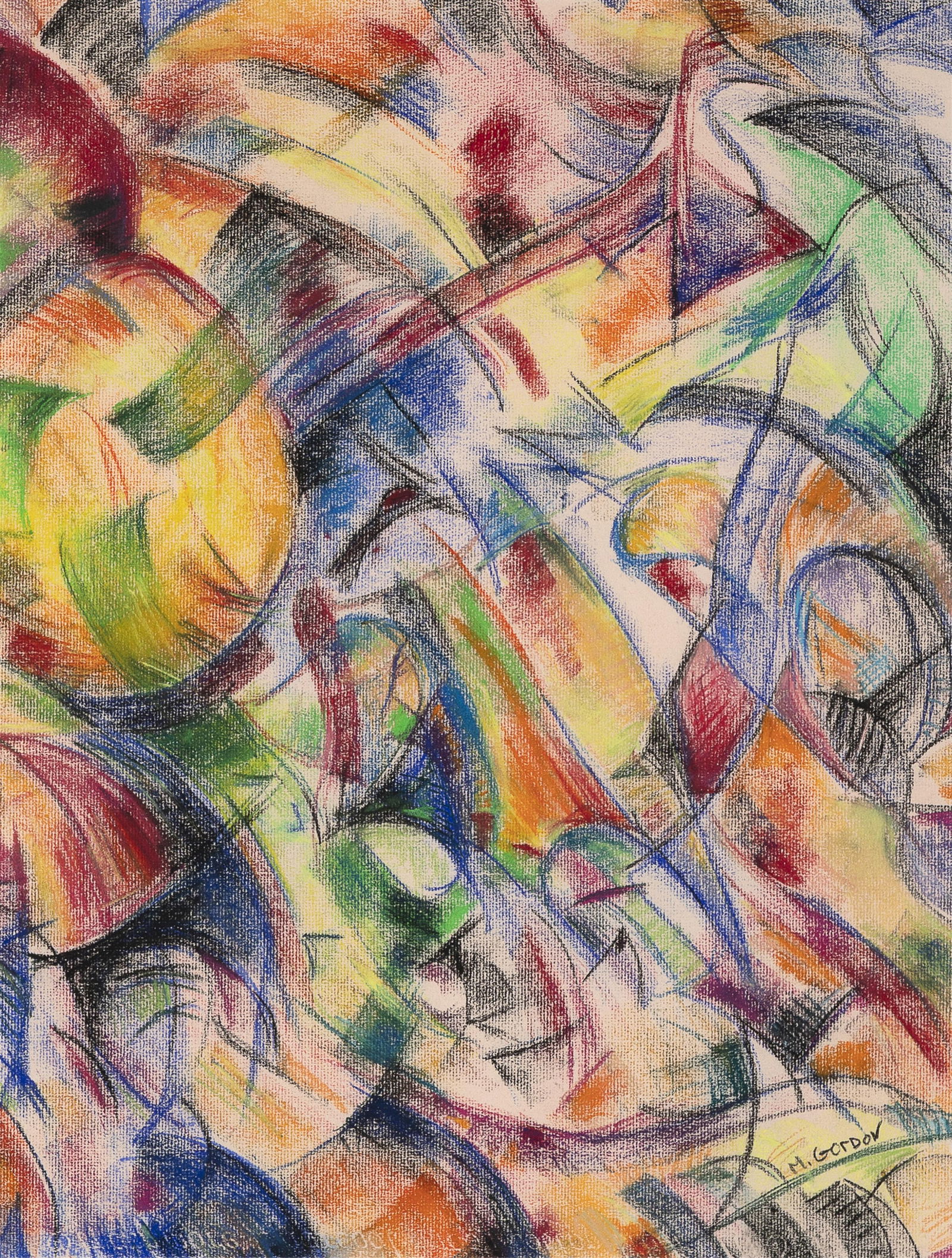 Mark Gordon, Abstract #1, 1996: Mark Gordon b. 1952 Abstract #1, 1996 pastel signed lower right: M GOrDON 24 x 18 in. (61 x 45.7 cm.), frame: 31 3/4 x 25 3/4 x 2 in. (80.6 x 65.4 x 5.1 cm.) Private Collection, New Mexico