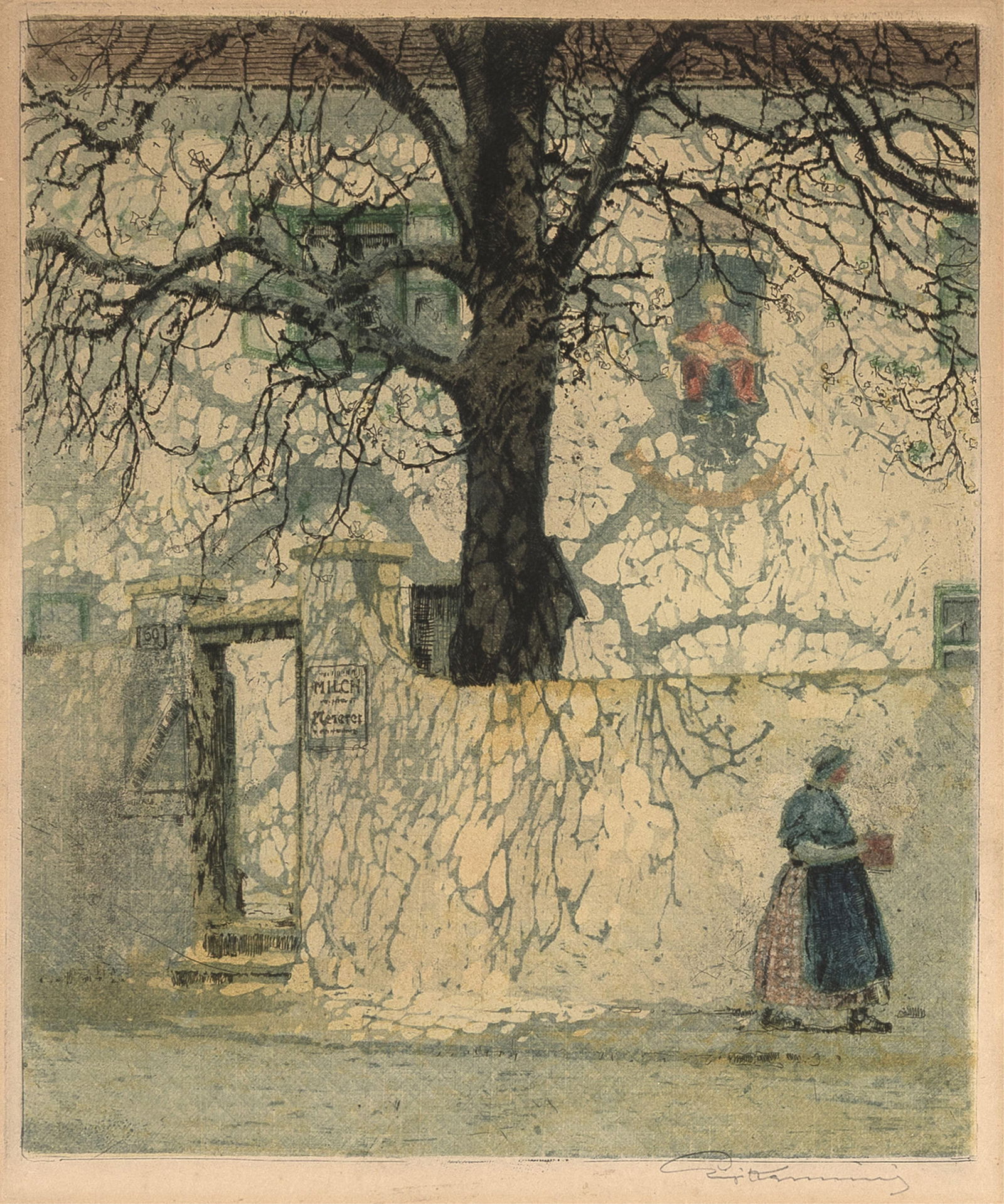 Luigi Kasimir, Vienna, House in Penzing: Luigi Kasimir Hungarian / Austrian, 1881 - 1962 Vienna, House in Penzing etching, aquatint signed lower right: Luigi Kasimir 12 3/8 x 10 3/8 in. (31.4 x 26.4 cm.), frame: 17 3/4 x 15 3/4 x 3/4 in.