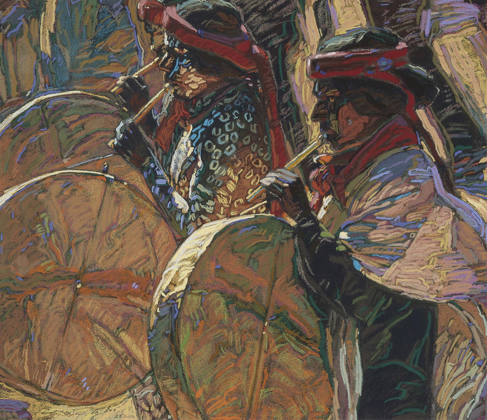 George Arthur Carlson, Ancient Sounds, 1988: George Arthur Carlsonb. 1940Ancient Sounds, 1988serigraph, edition 249 of 250signed, dated, and editioned lower left: CARLSON, 88 249/25022 3/4 x 26 1/2 in. (57.8 x 67.3 cm.), frame: 32 1/2 x 36 1/4 x