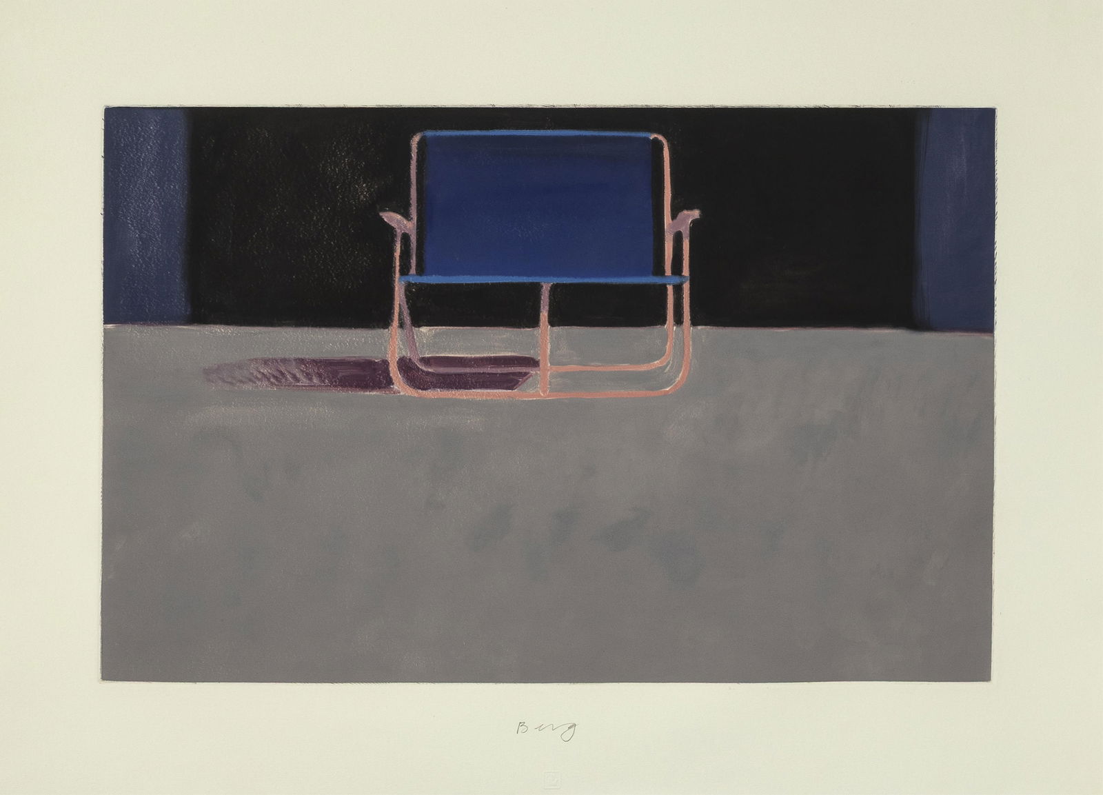 Tom Berg, Loveseat #3, 1984: Tom Bergb. 1943Loveseat #3, 1984monotypesigned lower center: Berginscribed on print verso: (Loveseat #3) / May 8415 3/8 x 23 5/8 in. (39.1 x 60 cm.), sheet: 22 x 30 in. (55.9 x 76.2 cm.), frame: 26 3/