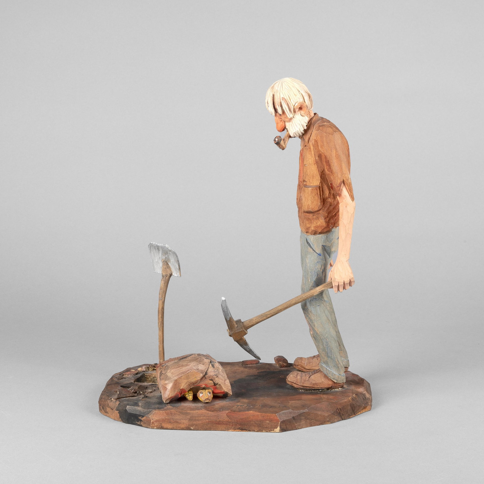 Herbert "Andy" Anderson, 40 Years Too Late: Herbert "Andy" Anderson 1893 - 1963 40 Years Too Late carved and painted wood inscribed: ANDY / 40 YEARS TO LATE 13 1/2 x 11 1/4 x 7 1/4 in. (34.3 x 28.6 x 18.4 cm.) Private Collection, Colorado
