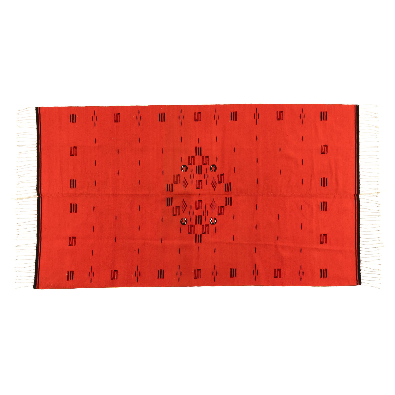 Mexican, Saltillo-Style Serape, ca. 1920: Mexican Saltillo-Style Serape, ca. 1920 wool, aniline dyes 43 1/2 x 75 1/2 in. (110.5 x 191.8 cm.) Private Collection, New Mexico