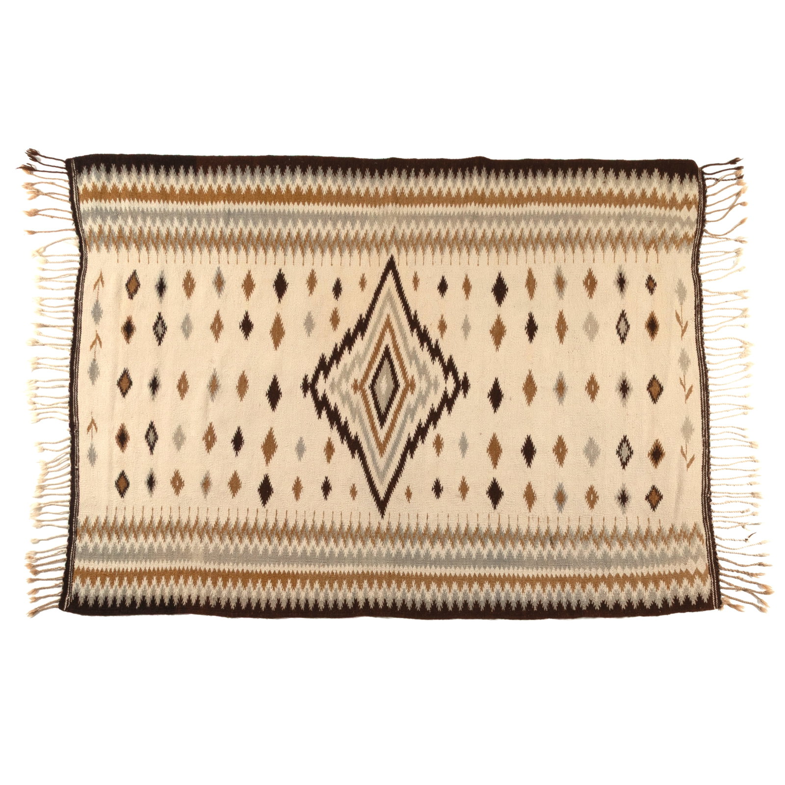 Mayo Serape, ca. 1925: Mayo Serape, ca. 1925 wool, natural colors 50 1/4 x 69 in. (127.6 x 175.3 cm.) Private Collection, New Mexico