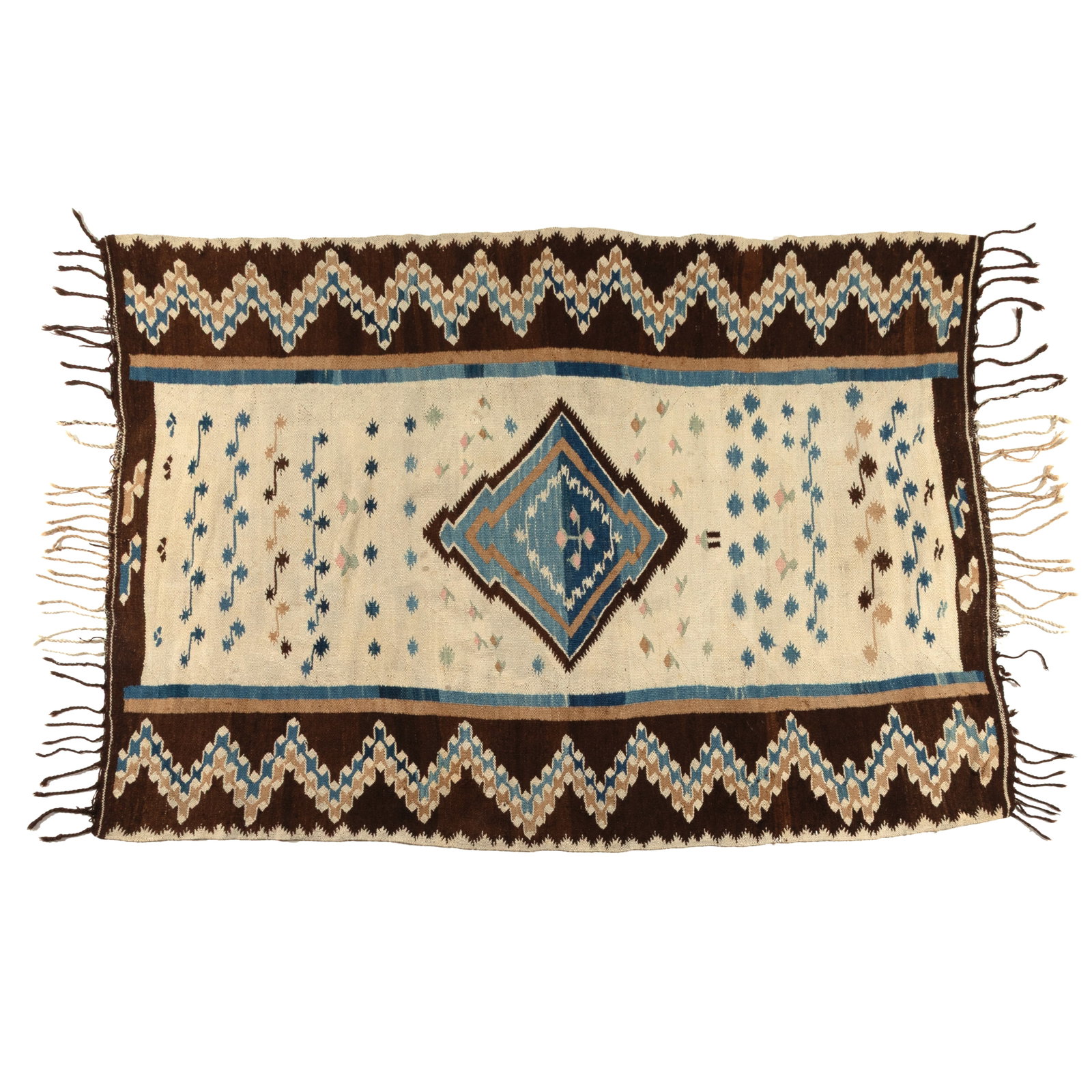 Mayo Serape, ca. 1900: Mayo Serape, ca. 1900 wool, natural colors, natural dyes 57 1/2 x 71 3/4 in. (146.1 x 182.2 cm.) Private Collection, New Mexico