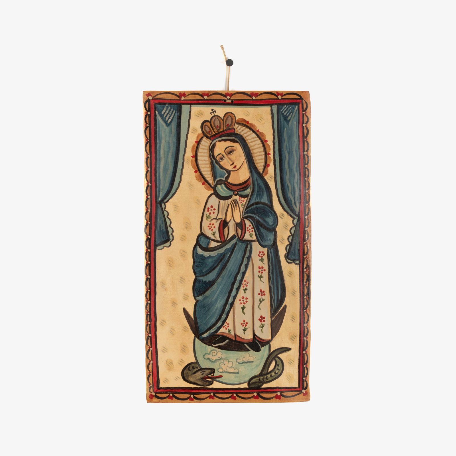 Nicolas Otero, Nuestra Señora de la Purisima Concepcion, 2004: Nicolas Otero New Mexico, b. 1981 Nuestra Señora de la Purisima Concepcion, 2004 carved and painted wood inscribed verso: Nuestra Senora de / La Purisima Concepcion / Dec. 8 / Nicolas R. Otero / El C
