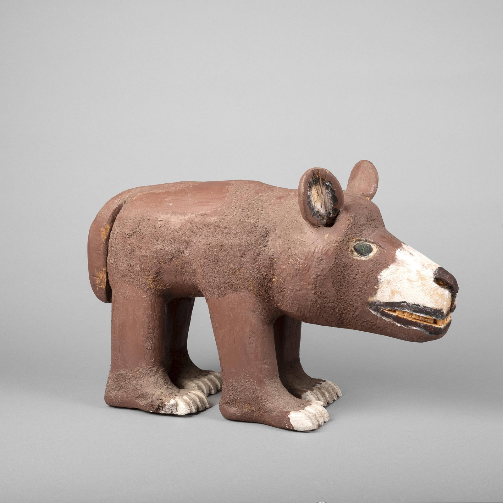Felipe Benito Archuleta, Bear, 1982: Felipe Benito Archuleta New Mexico, 1910 - 1991 Bear, 1982 carved and painted wood inscribed: 8-7- / 1982- / BY-F.B.A. / BeAR Folk Art 10 1/4 x 5 x 16 in. (26 x 12.7 x 40.6 cm.) Private Collection,