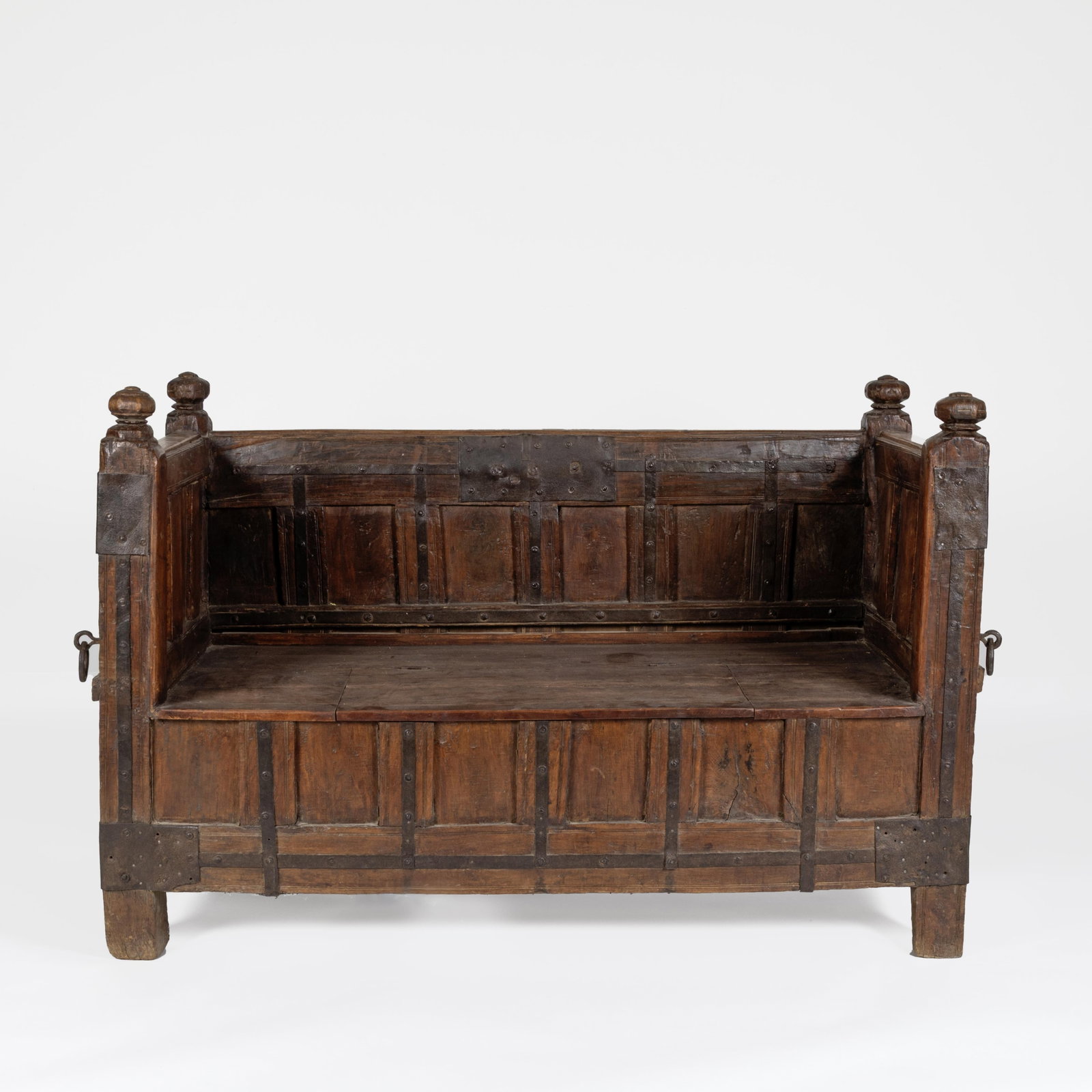 Bench Chest: Bench Chest carved wood 38 1/4 x 57 1/2 x 27 in. (97.2 x 146.1 x 68.6 cm.) Private Collection, New Mexico