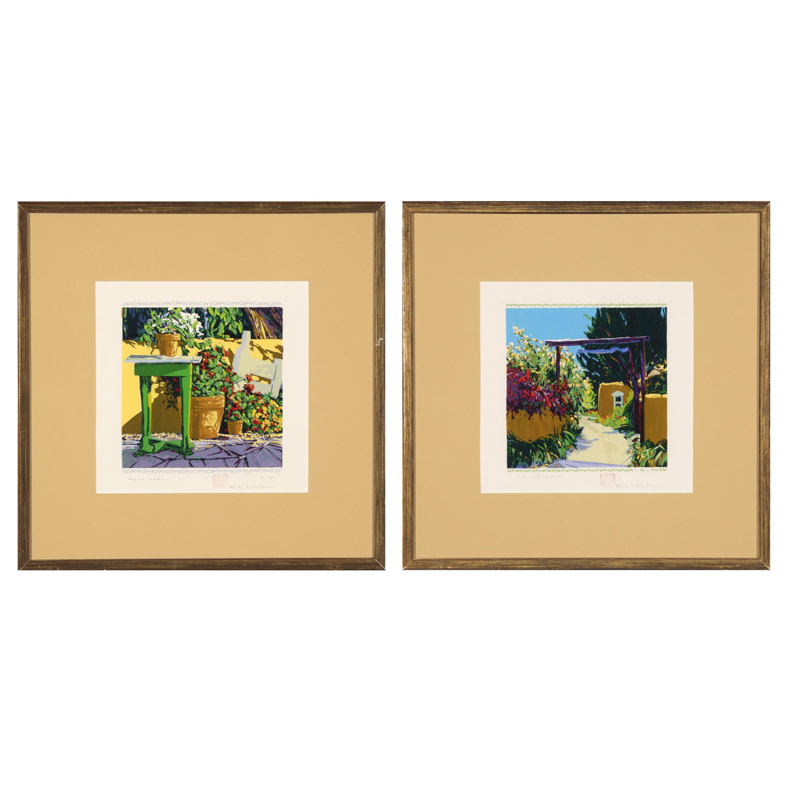 William Cather Hook, Pair of Prints, 1995: Mesa Verde + Old Cañon Road (from Scenes of New Mexico (1 of 7)