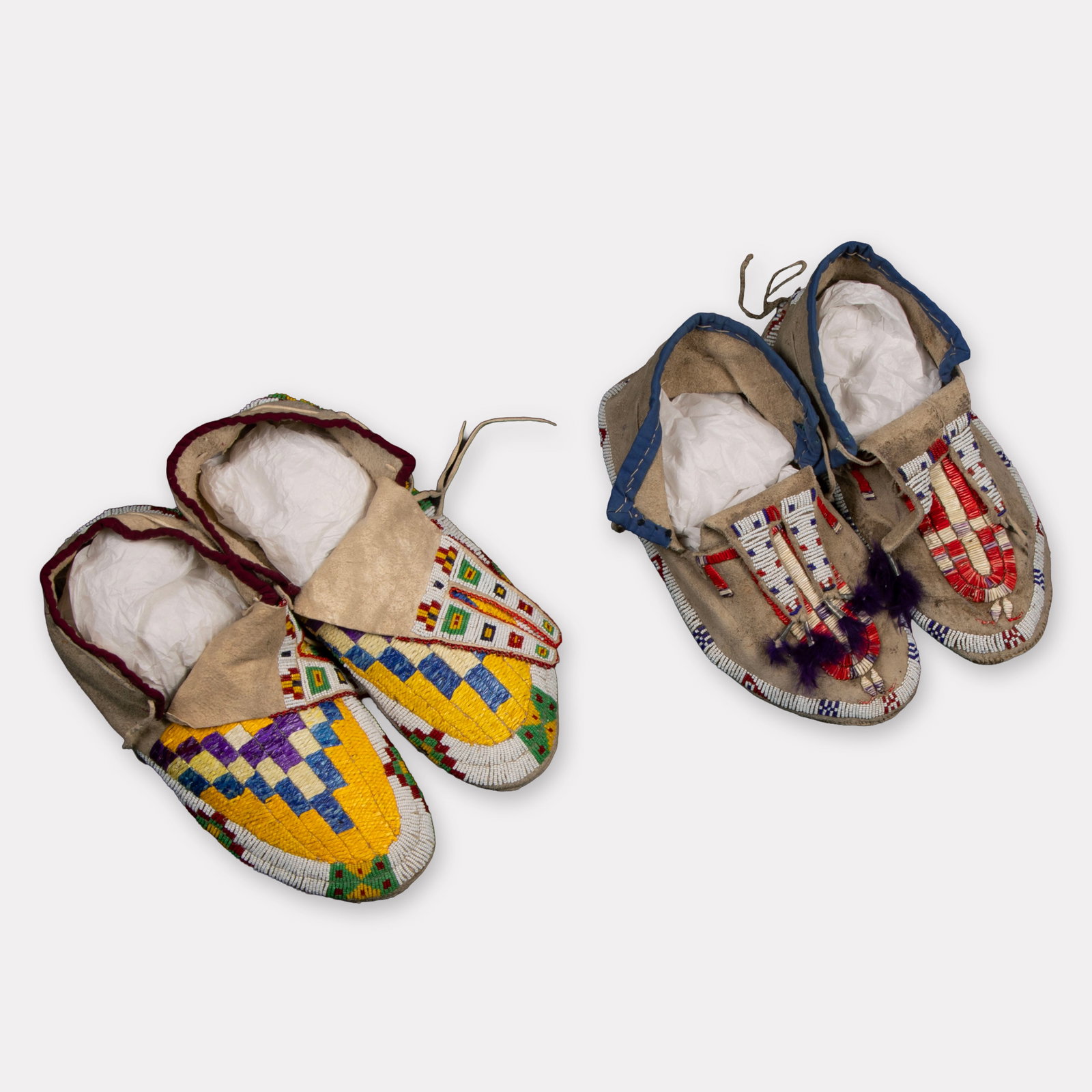 Sioux, Two Pairs of Beaded Moccasins, ca. 1910 - 1950 (1 of 2)