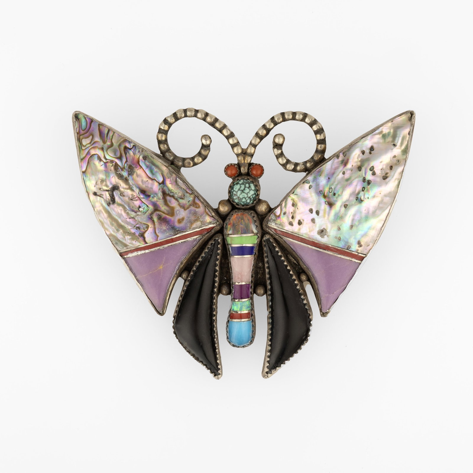 Diné (Navajo), Mixed Stone Inlay Butterfly Pin/Pendant, ca. 2000 (1 of 2)