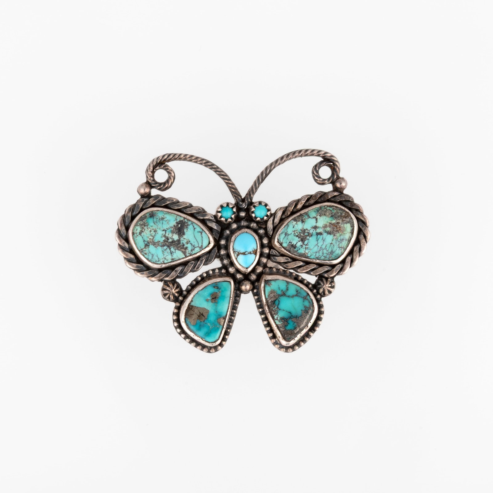 Liz Wallace, Silver Butterfly Ring with Turquoise Cabochons (1 of 3)