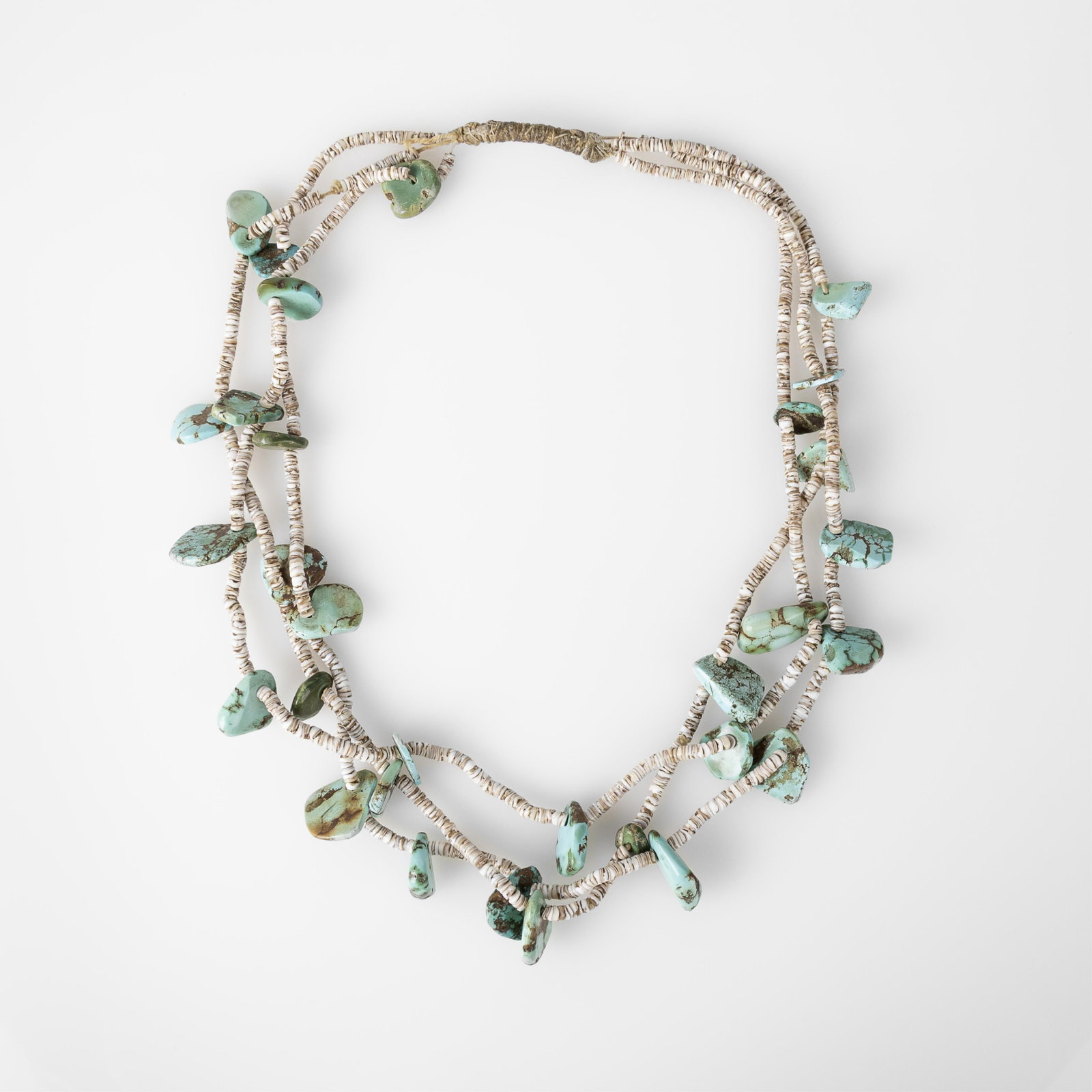 Pueblo, Three-Strand Heishi and Turquoise Necklace, ca. 1900 - 1925 (1 of 2)