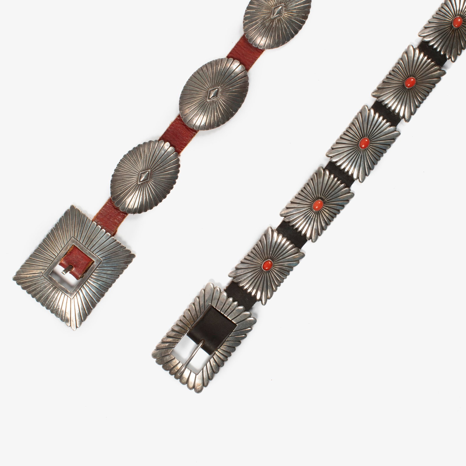 Diné (Navajo), Two Sterling Silver Concho Belts, ca. 1970 (1 of 3)
