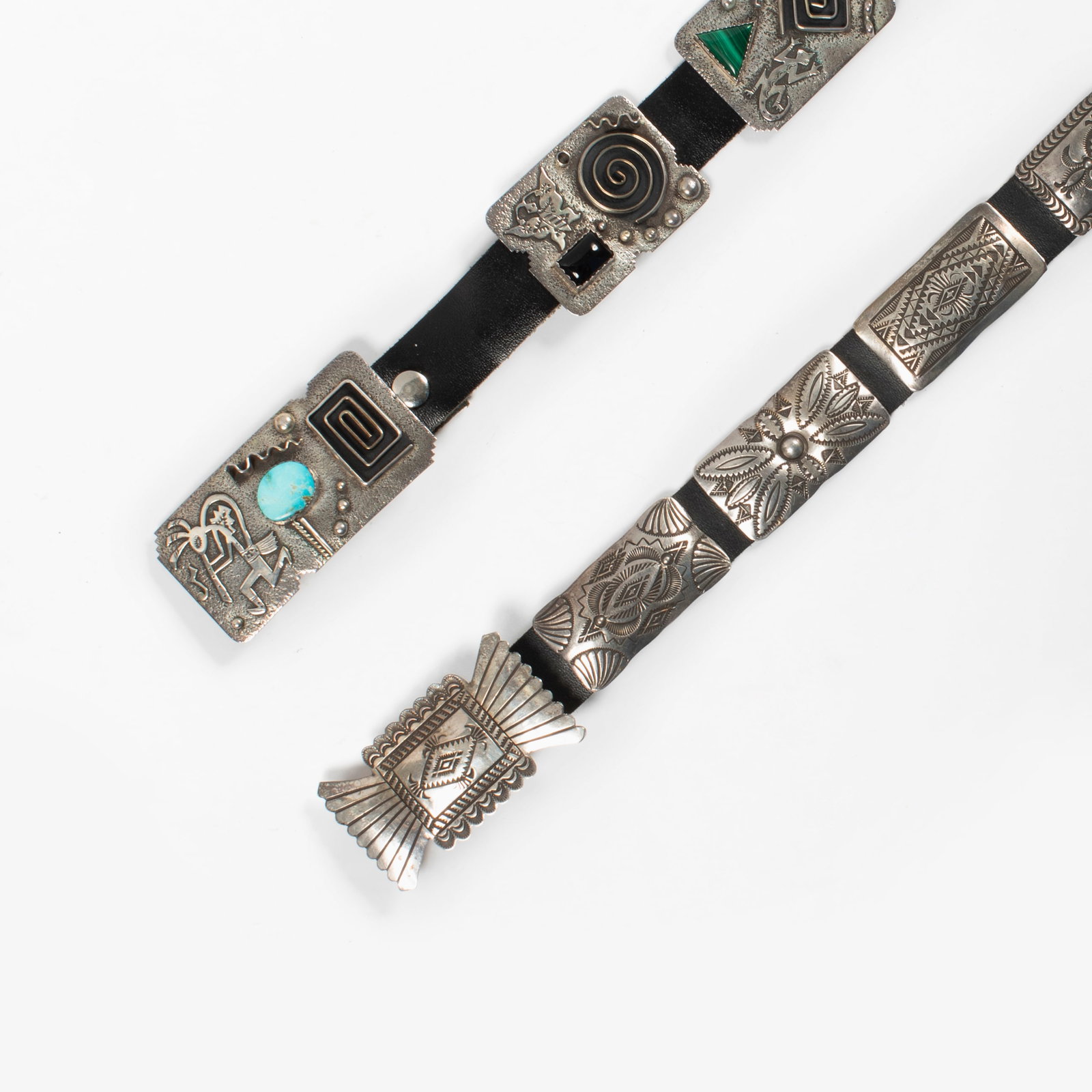 Vincent J. Platero + Jennifer Juan, Two Sterling Silver Concho Belts (1 of 3)