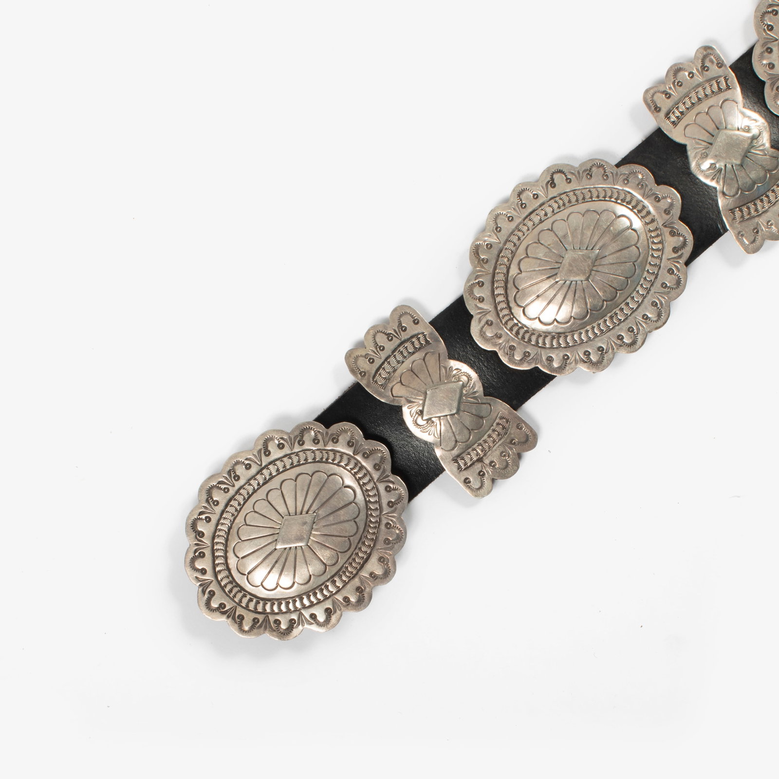 Diné (Navajo), Sterling Silver Butterfly Concho Belt, ca. 1960 (1 of 4)