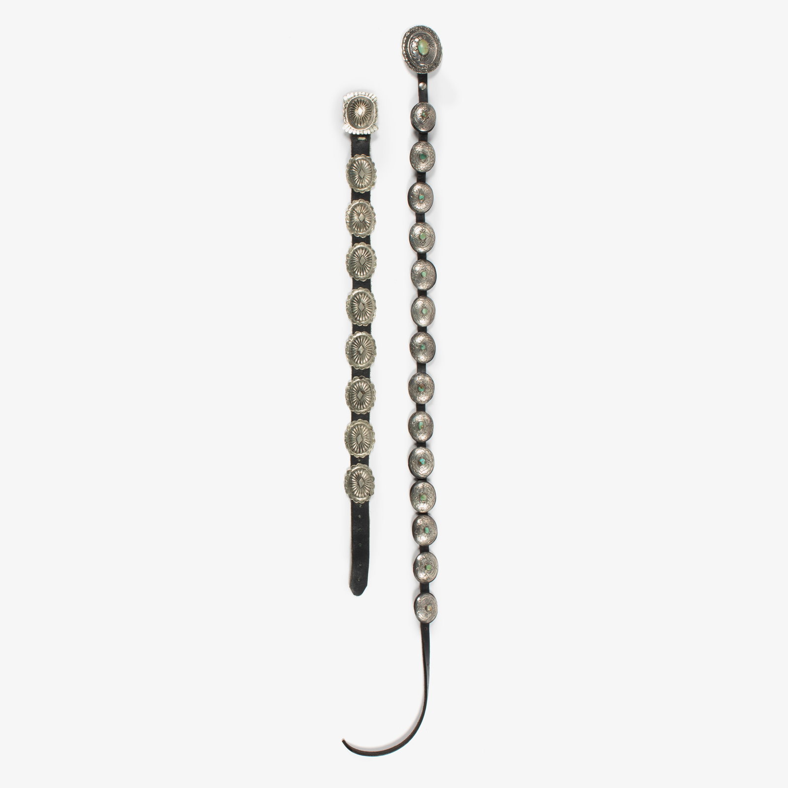 Two Silver Concho Belts - 2