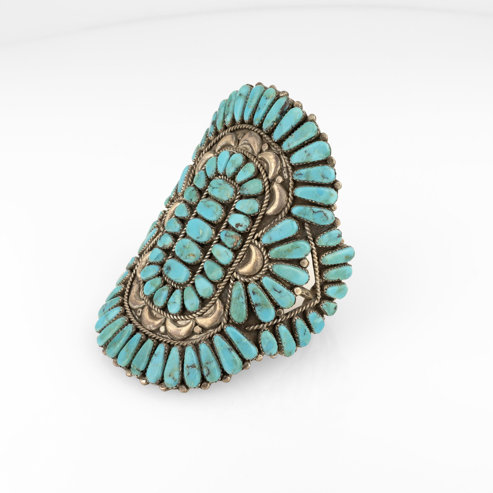 Diné (Navajo), Turquoise Cluster Cuff, ca. 1980 (1 of 3)