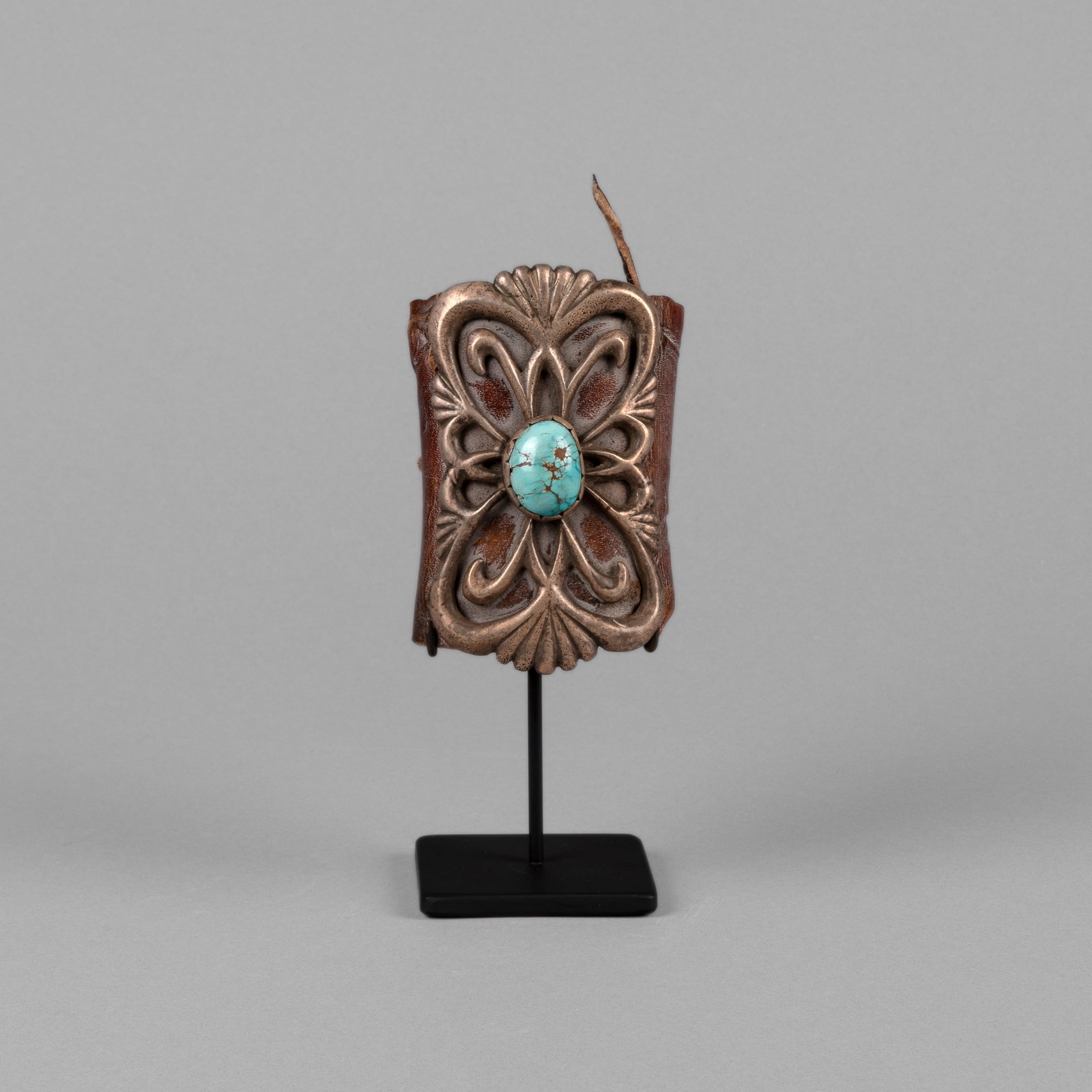 Diné (Navajo), Silver Ketoh with Turquoise Cabochons, ca. 1935 - 1945: Diné (Navajo) Silver Ketoh with Turquoise Cabochons, ca. 1935 - 1945 silver, turquoise gross weight: 139 g. internal circumference: 7 3/8 in. (18.7 cm.), width: 4 1/4 in. (10.8 cm.) Private Collectio