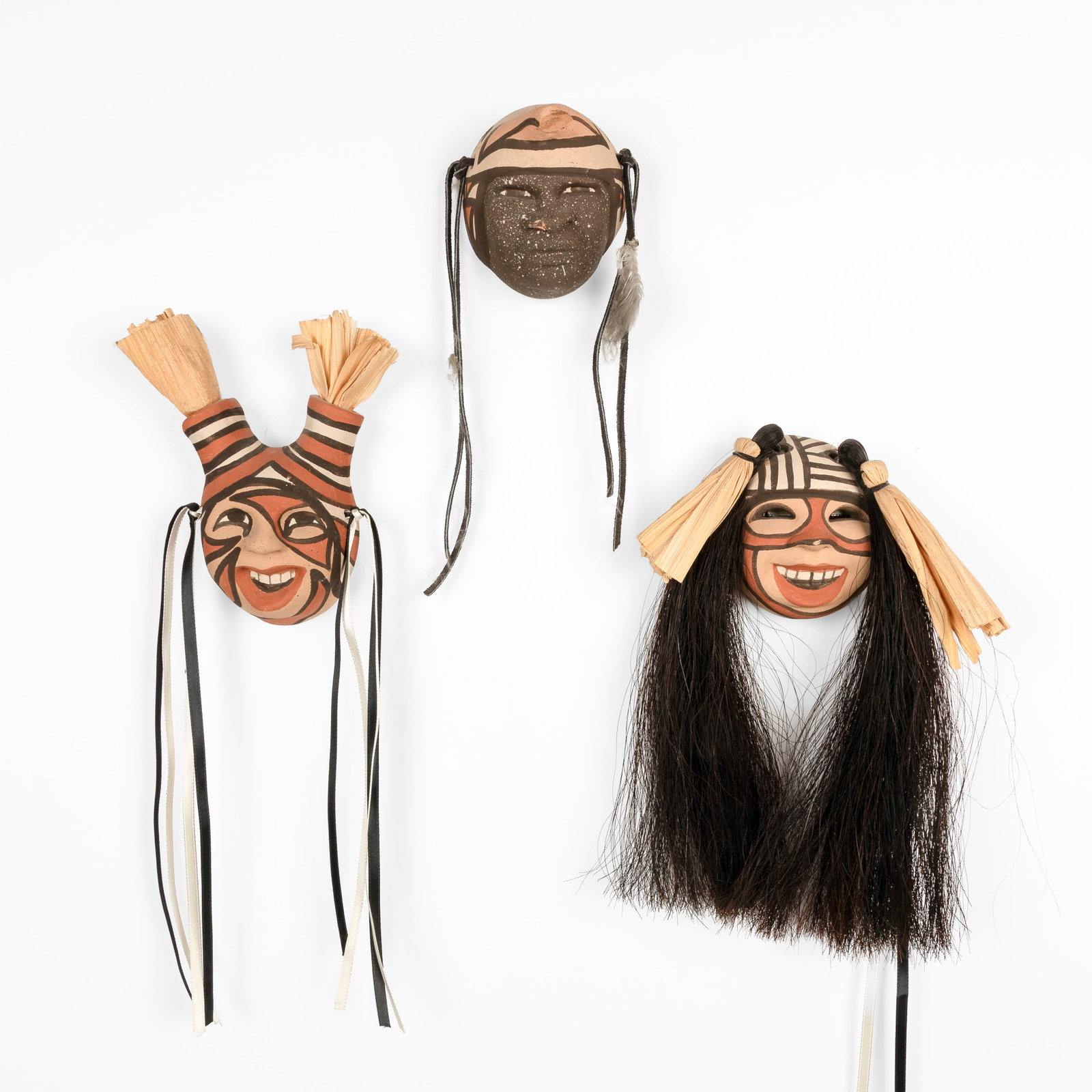 Kathleen Wall, Group of Three Polychrome Masks (1 of 3)