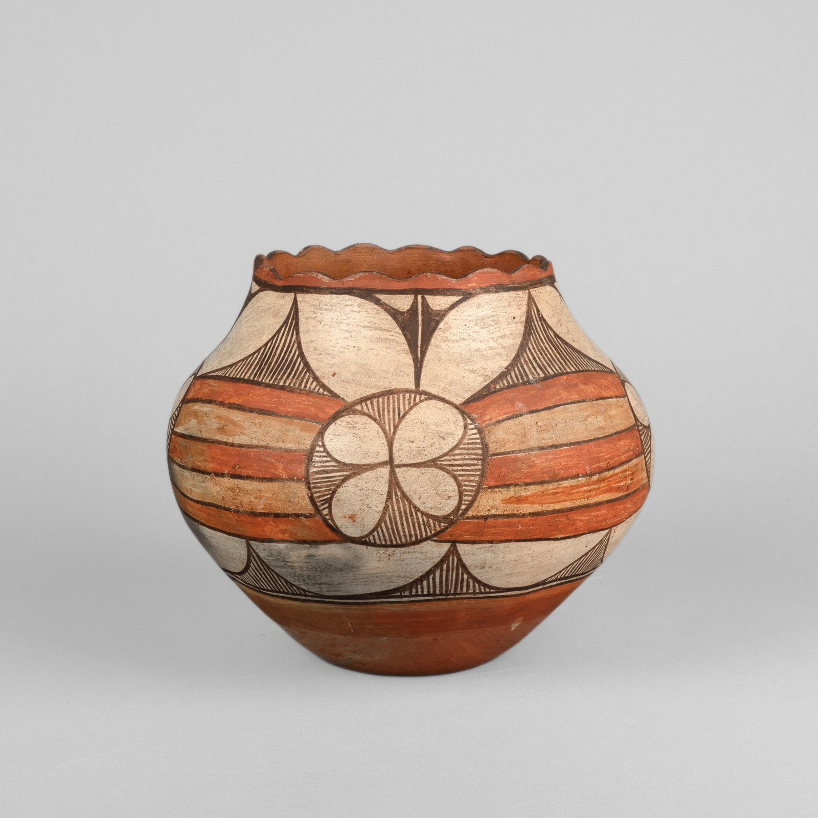Zia, Polychrome Jar, ca. 1920: Zia Polychrome Jar, ca. 1920 fired clay height: 8 1/2 x diameter: 9 1/2 in. (21.6 x 24.1 cm.) Private Collection, New York