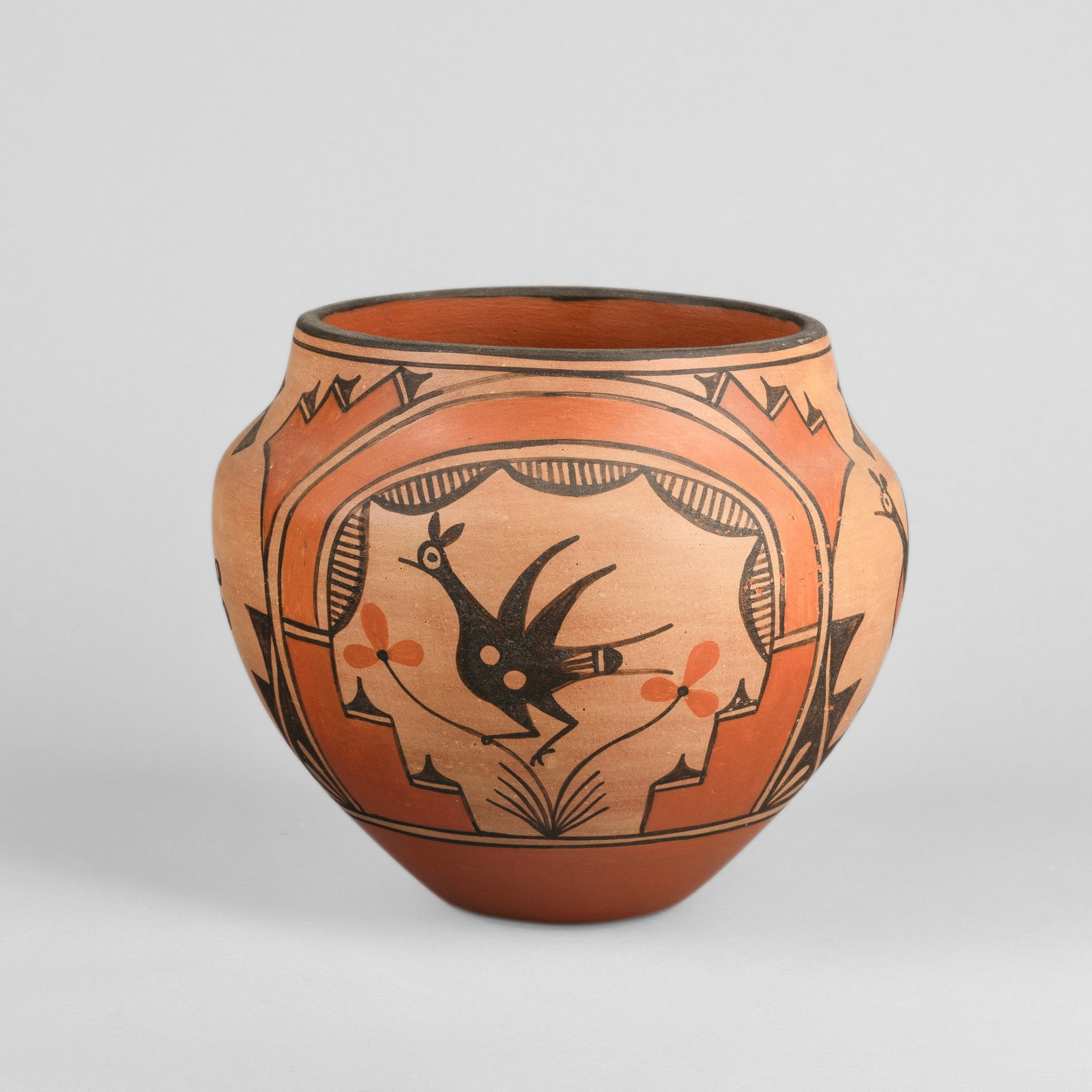 Sofia Medina, Polychrome Jar with Bird Motif, ca. 1980 (1 of 3)