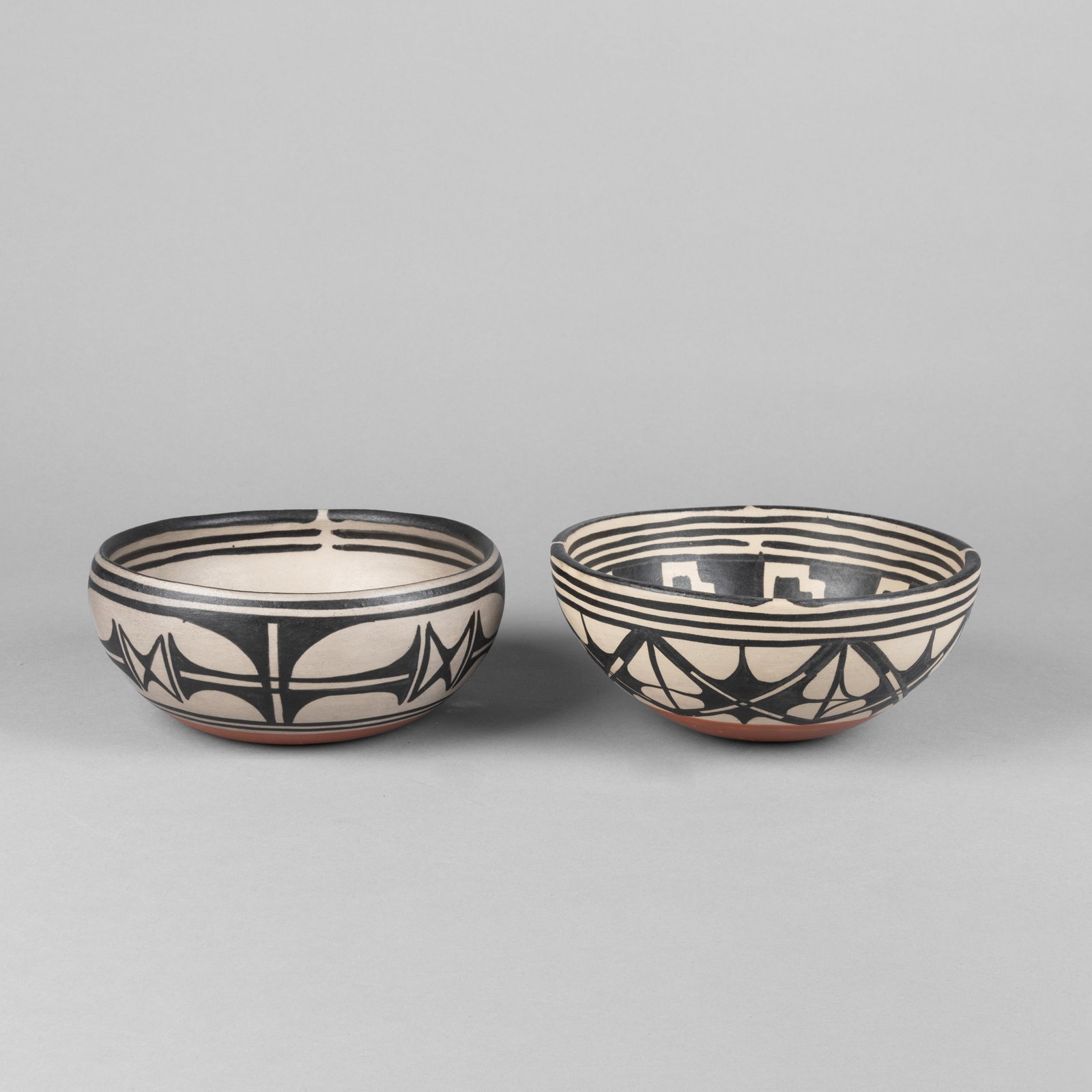 Robert Tenorio, Two Bowls with Black on White Designs, ca. 2000 (1 of 3)