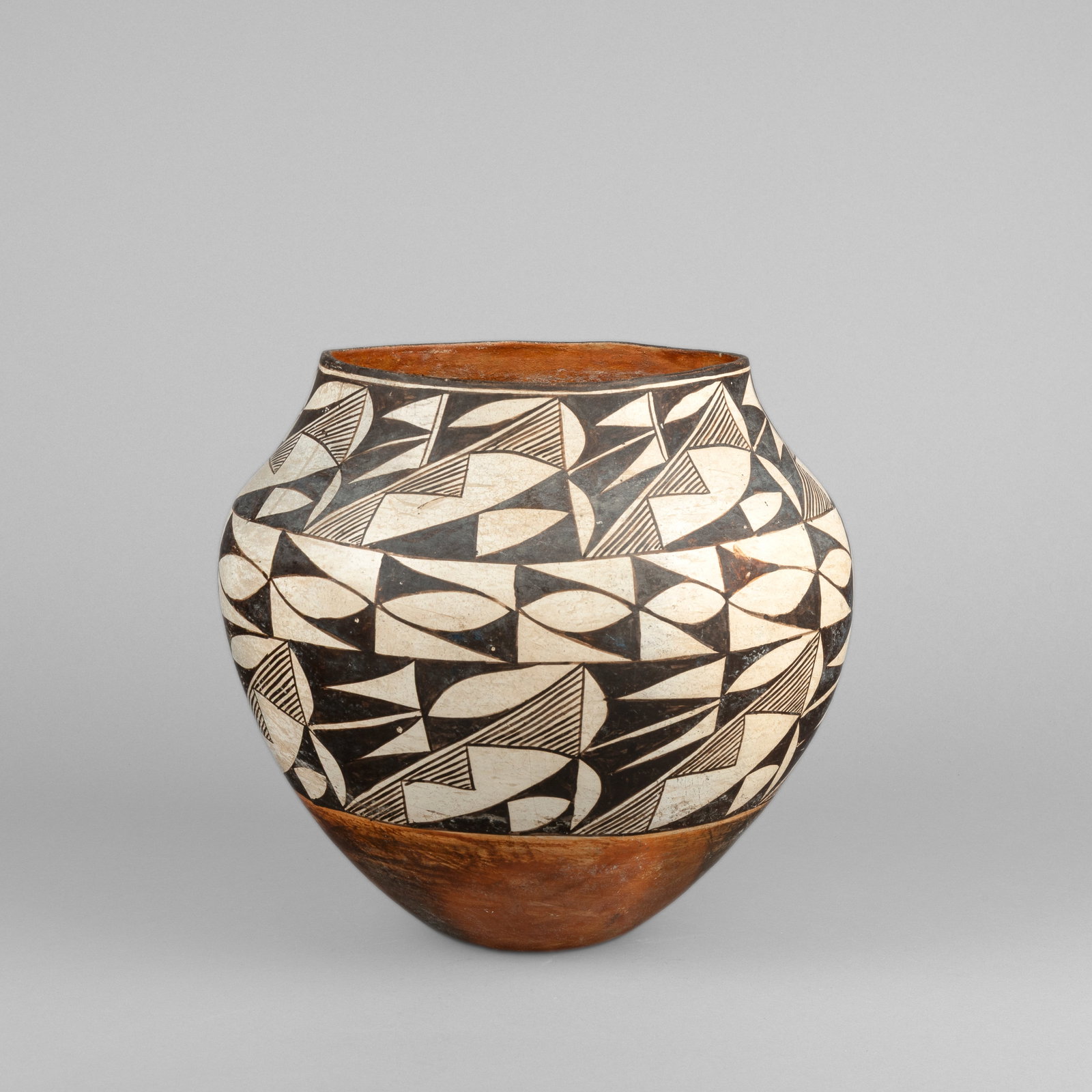 Acoma, Pot with Black on White Geometric Designs, ca. 1885 - 1895 (1 of 4)