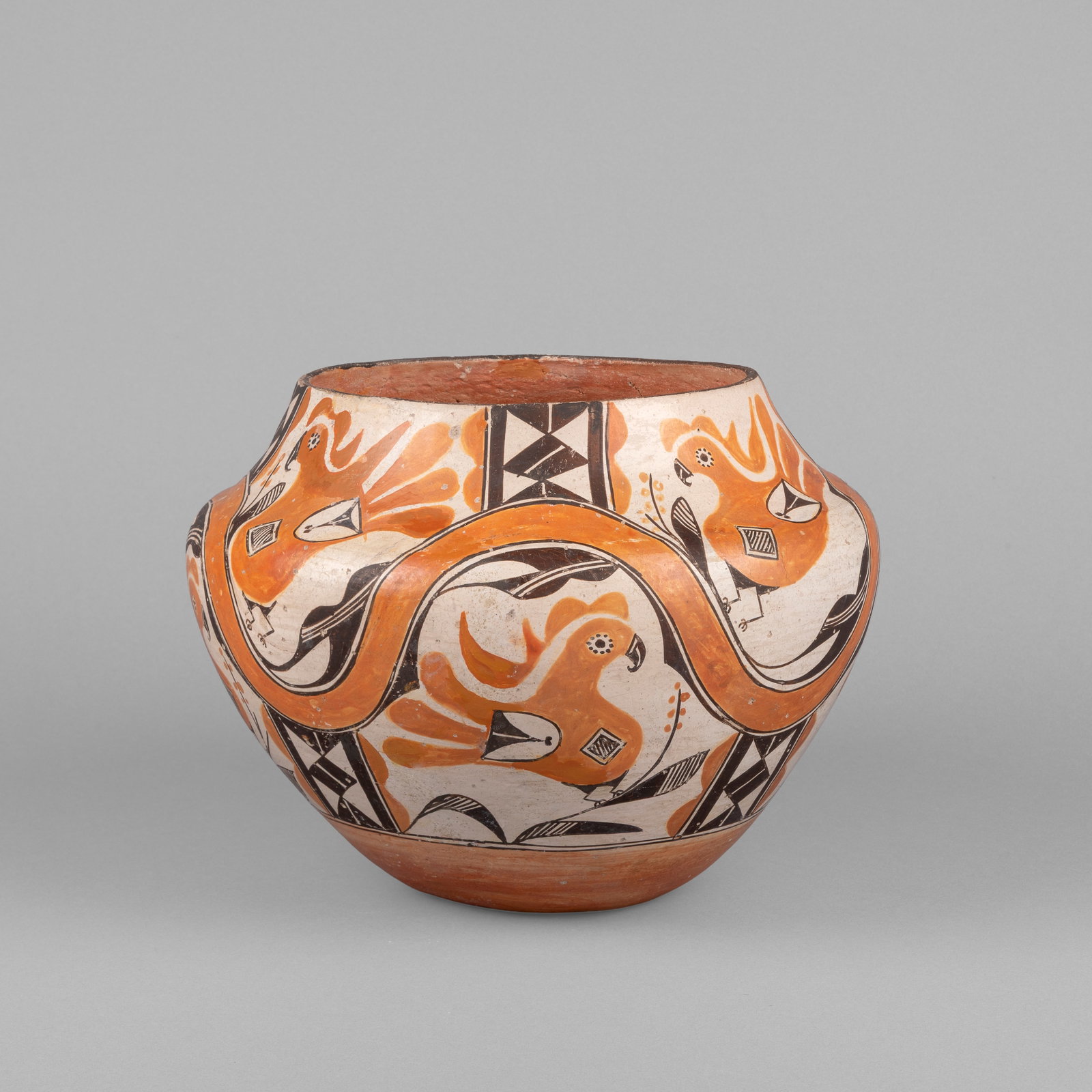 Acoma, Polychrome Jar with Parrot Designs, ca. 1935