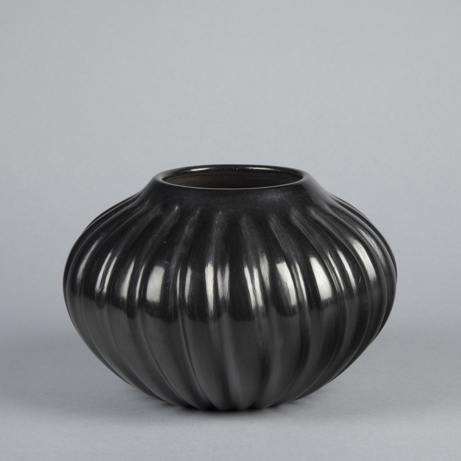 Helen Shupla, Blackware Melon Jar (1 of 3)
