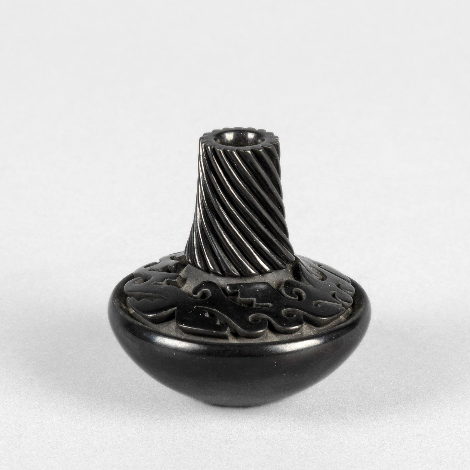 Nancy Youngblood, Carved Blackware Candleholder, 1981 (1 of 3)