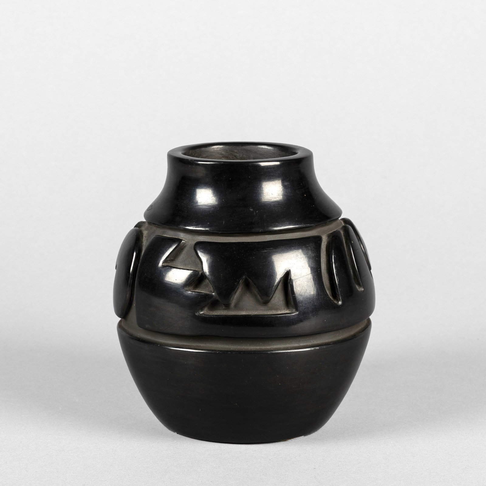 Mela Youngblood, Carved Blackware Jar (1 of 3)
