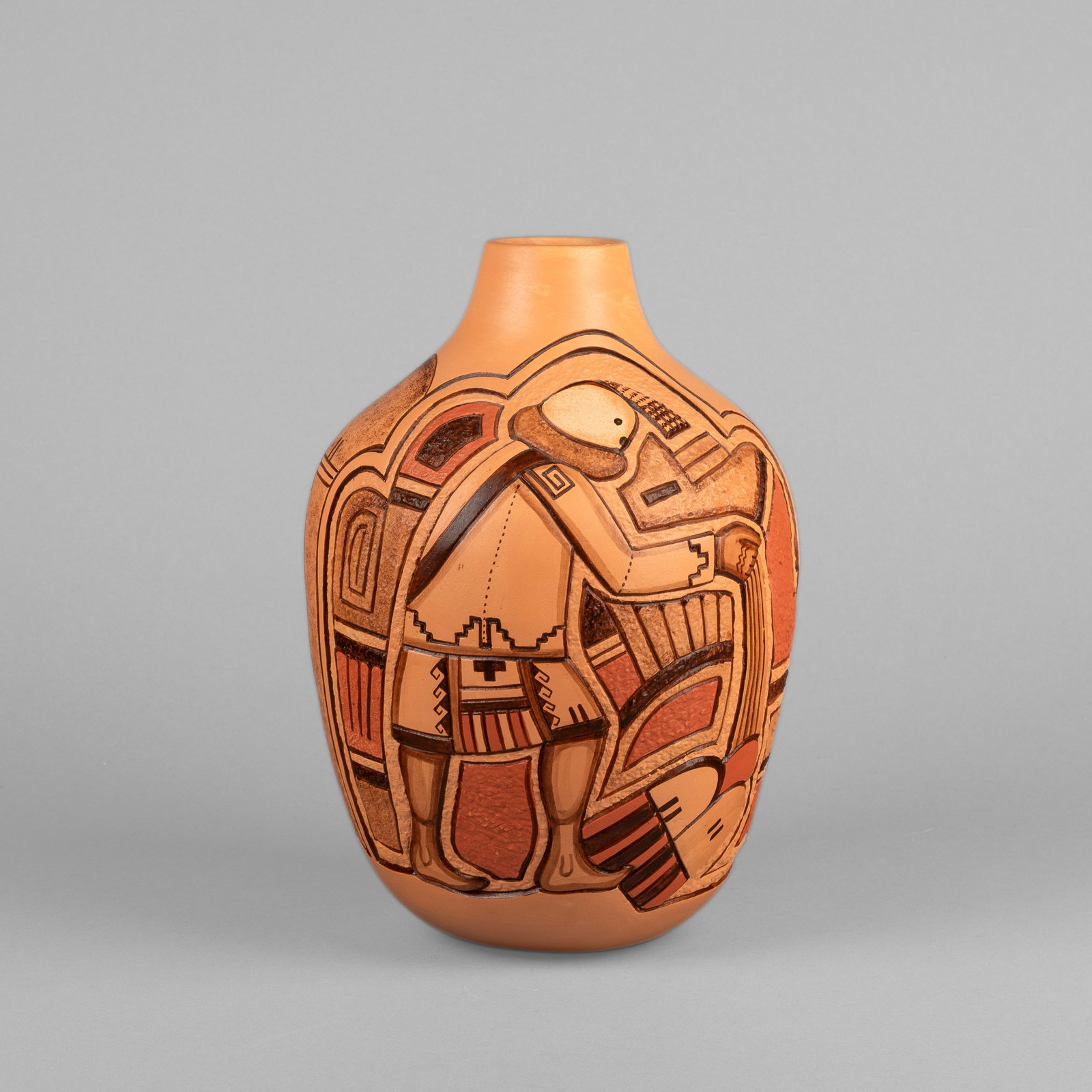 Tom Polacca, Incised Polychrome Seed Jar (1 of 3)