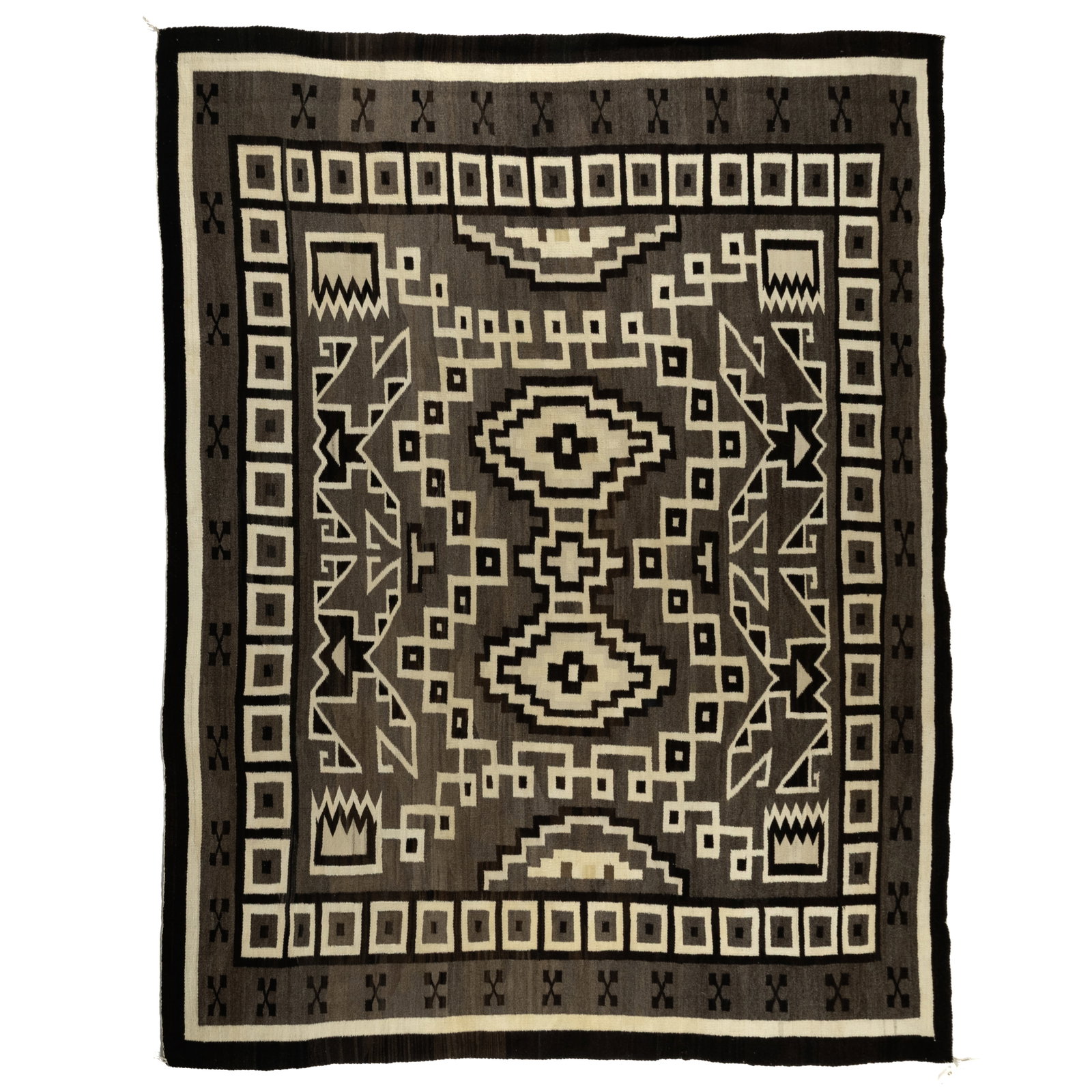 Diné (Navajo), Two Grey Hills Rug, ca. 1950 (1 of 3)