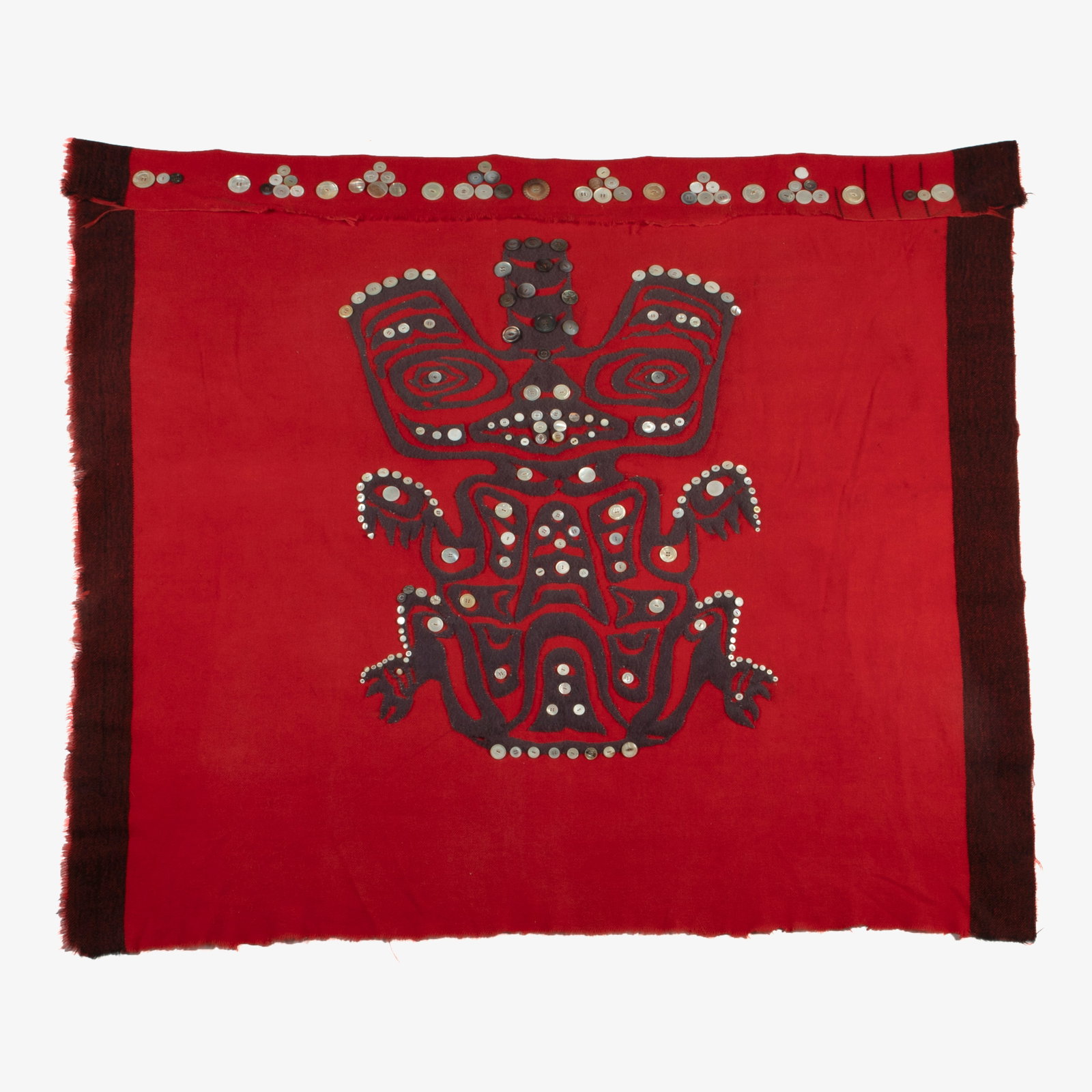 Haida, Early Button Blanket with Female Bear Design, ca. 1900 - 1925 (1 of 3)