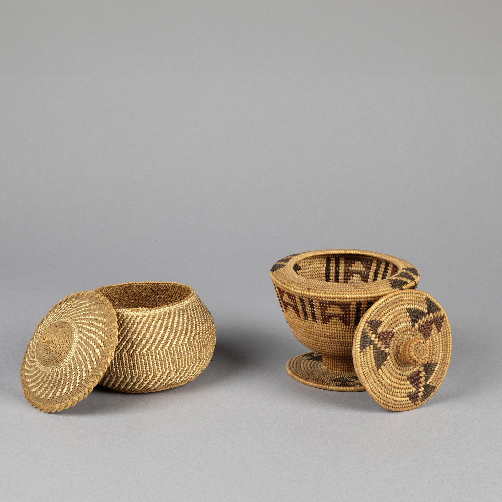 Yokuts + Hupa/Yurok, Two Baskets, ca. 1930 (1 of 3)
