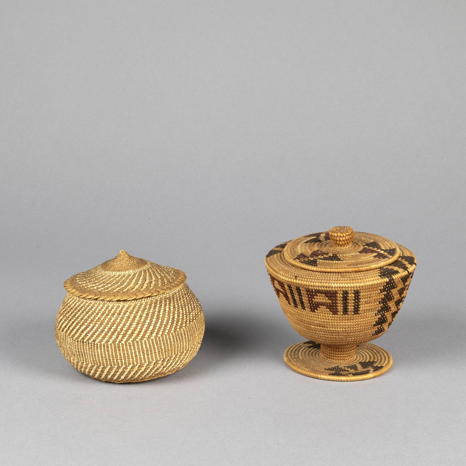 Yokuts + Hupa/Yurok, Two Baskets, ca. 1930 - 2