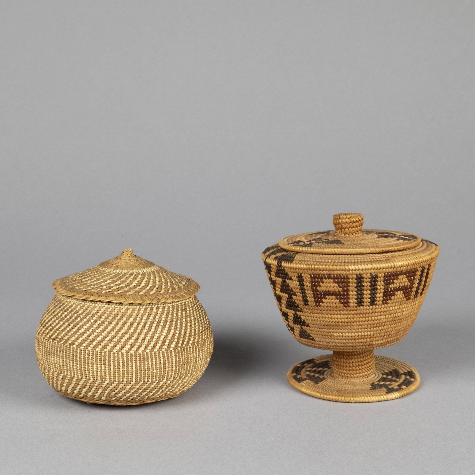 Yokuts + Hupa/Yurok, Two Baskets, ca. 1930 - 3