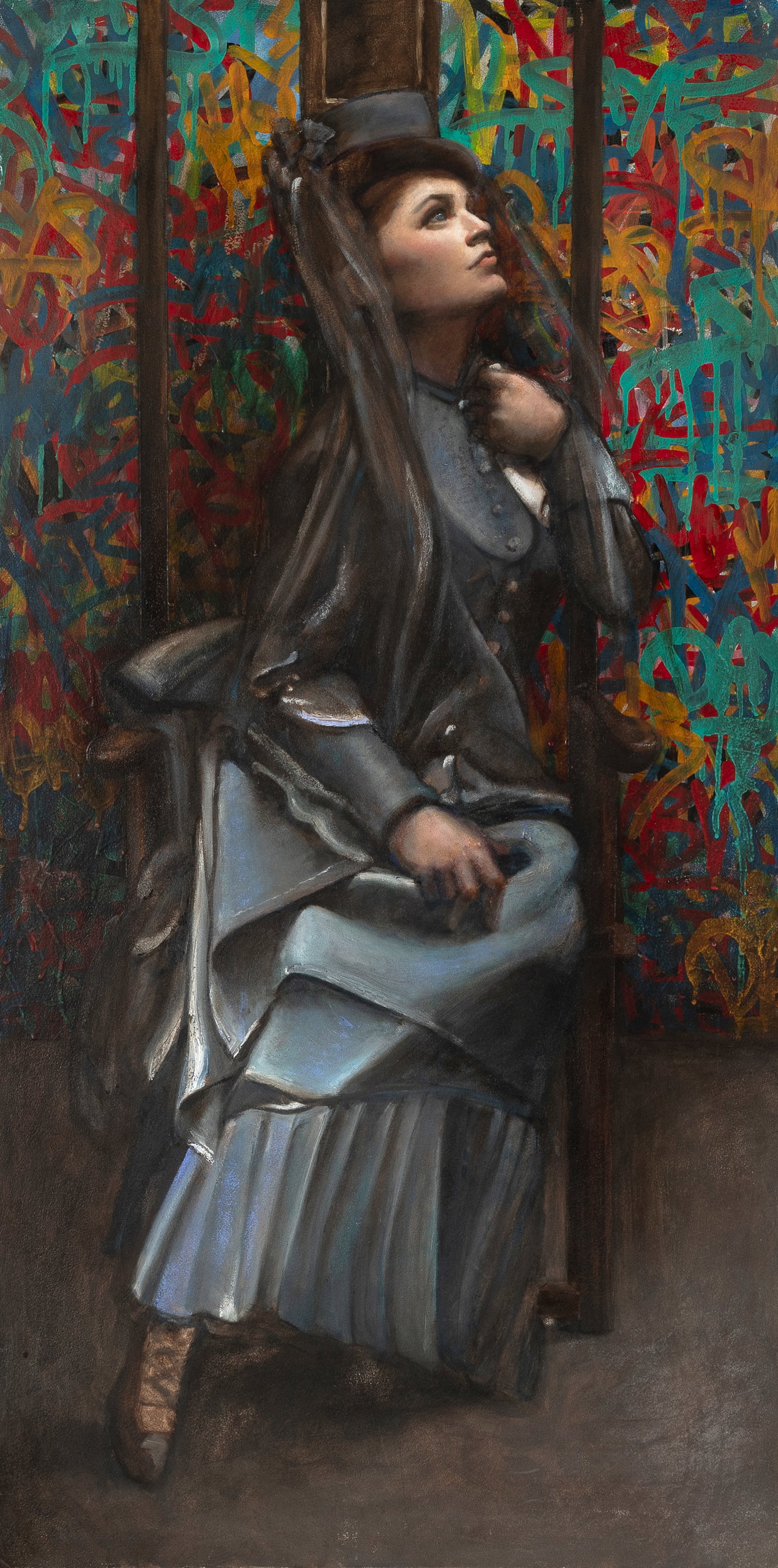 Devin Peters, Graphitum Renascentia, 2015-26: Devin Peters 20th/21st Century Graphitum Renascentia, 2015-26 oil on masonite inscribed verso: Devin Peters / Graphitum Renascentia / 2015 - 2026 / [artist's signature] 48 x 24 in. (121.9 x 61 cm.),