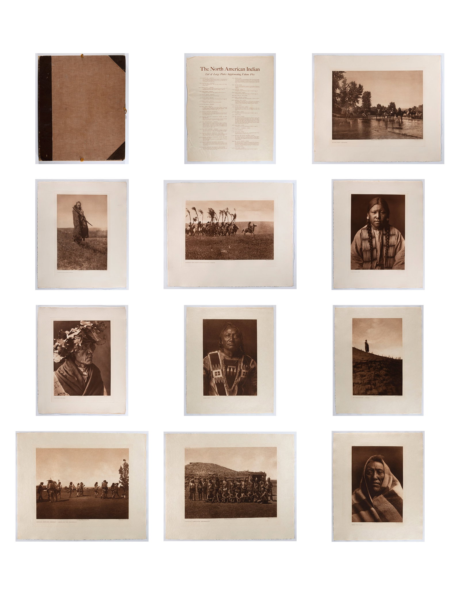 Edward S. Curtis, Group of Ten Great Plains Photogravures + List of Large Plates + Original (1 of 13)