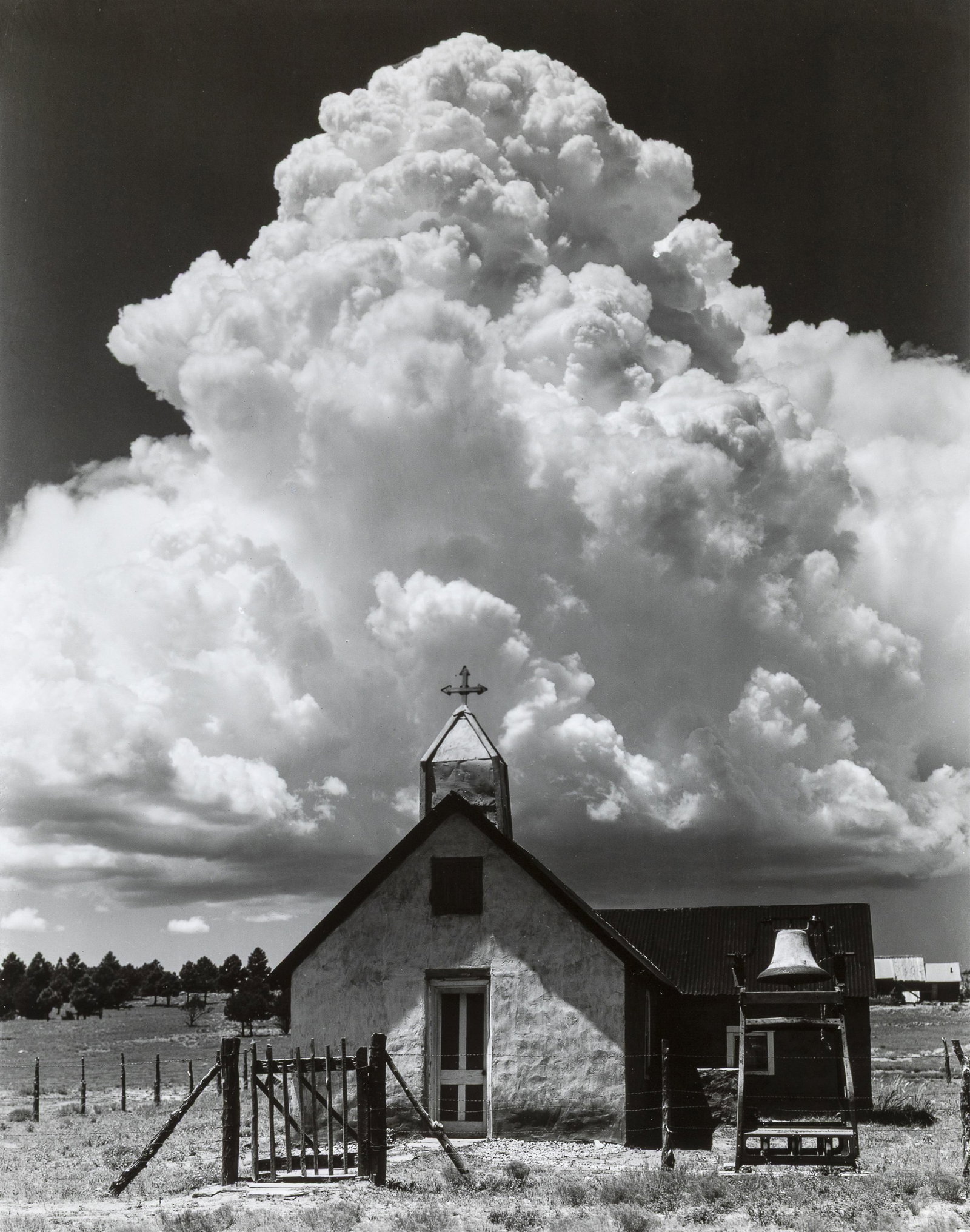 Ernest Knee, Church, La Manga, NM, 1941: Ernest Knee 1907 - 1982 Church, La Manga, N.M., 1941 gelatin silver, edition 50 of 50 inscribed verso: 8-3-41 M La Manga N.M. / Ernest Knee 1941 / 50/50 10 x 8 in. (25.4 x 20.3 cm.) Private Collectio