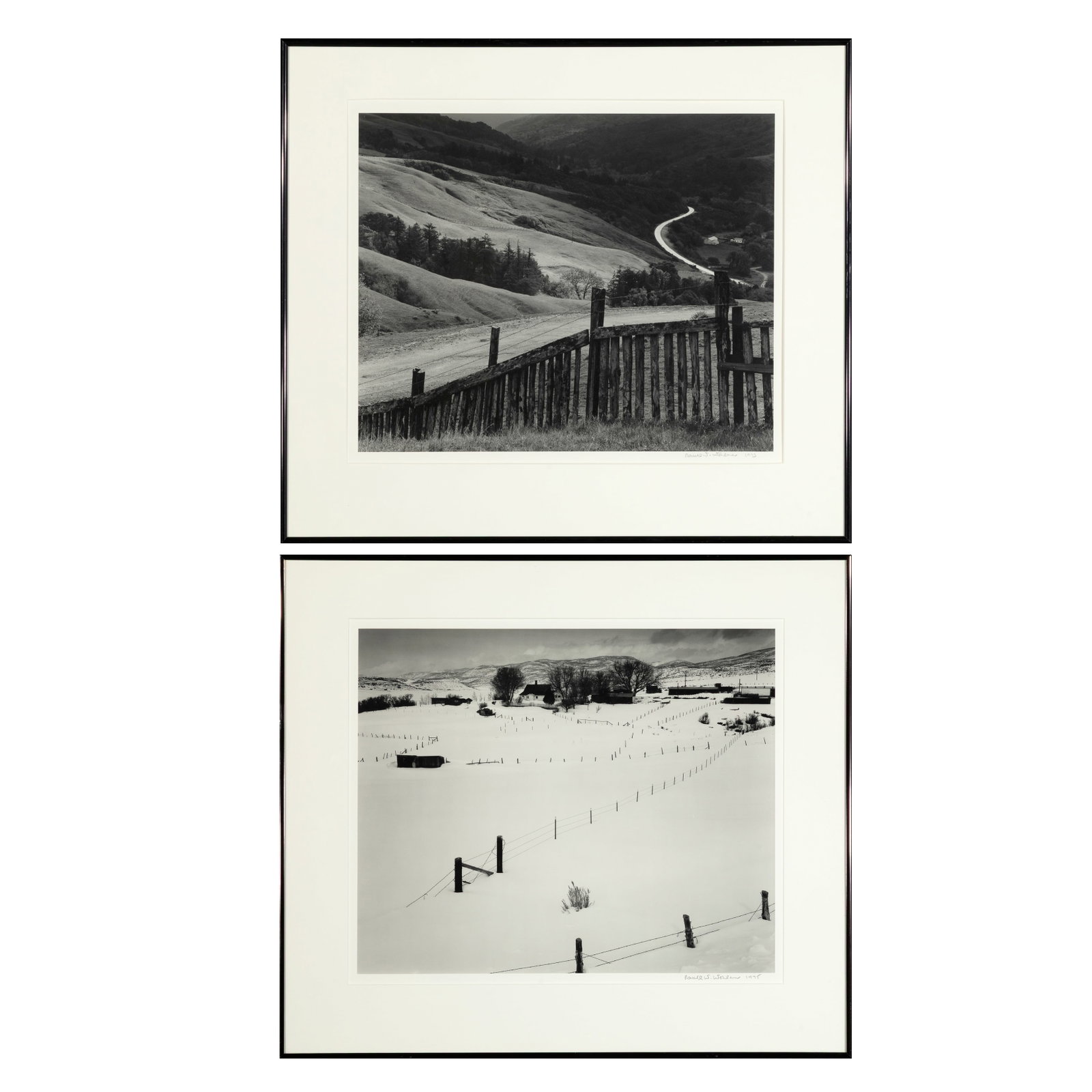 Ronald Wohlauer, Two Photographs: California Highway One, Big Sur, 1973 + Untitled (Snowscape), 1975: Ronald Wohlauer b. 1947 Two Photographs: California Highway One, Big Sur, 1973 + Untitled (Snowscape), 1975 gelatin silver California Highway One, Big Sur, 1973 signed and dated lower right: Ronald W.