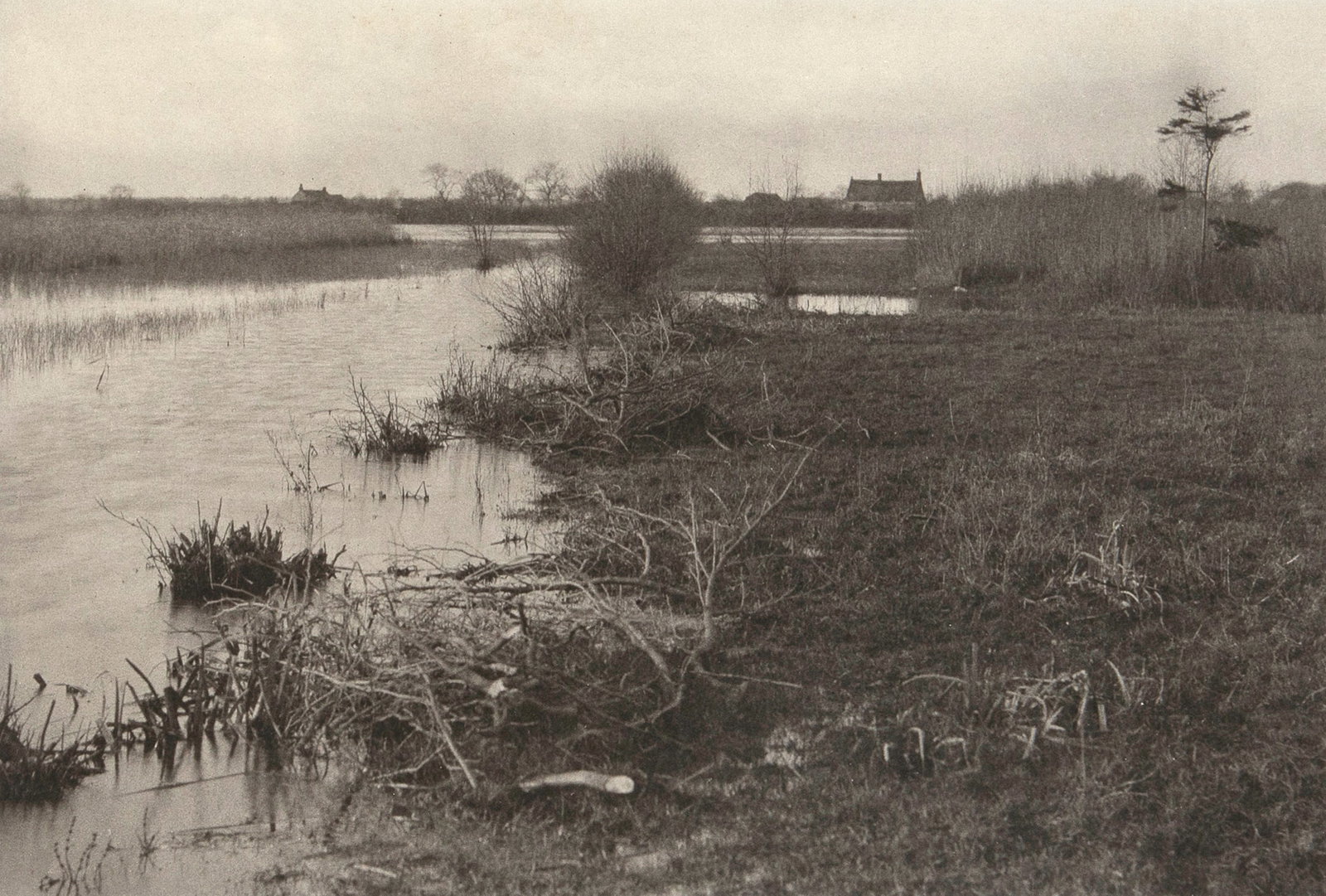 Peter Henry Emerson, The River Bure at Coltis Hall, An Autumn Morning: Peter Henry Emerson British, 1856 - 1936 The River Bure at Coltis Hall, An Autumn Morning gelatin silver titled lower right: An Autumn Norming PL XXXVIII H 7 1/8 x 10 1/2 in. (18.1 x 26.7 cm.), sheet: