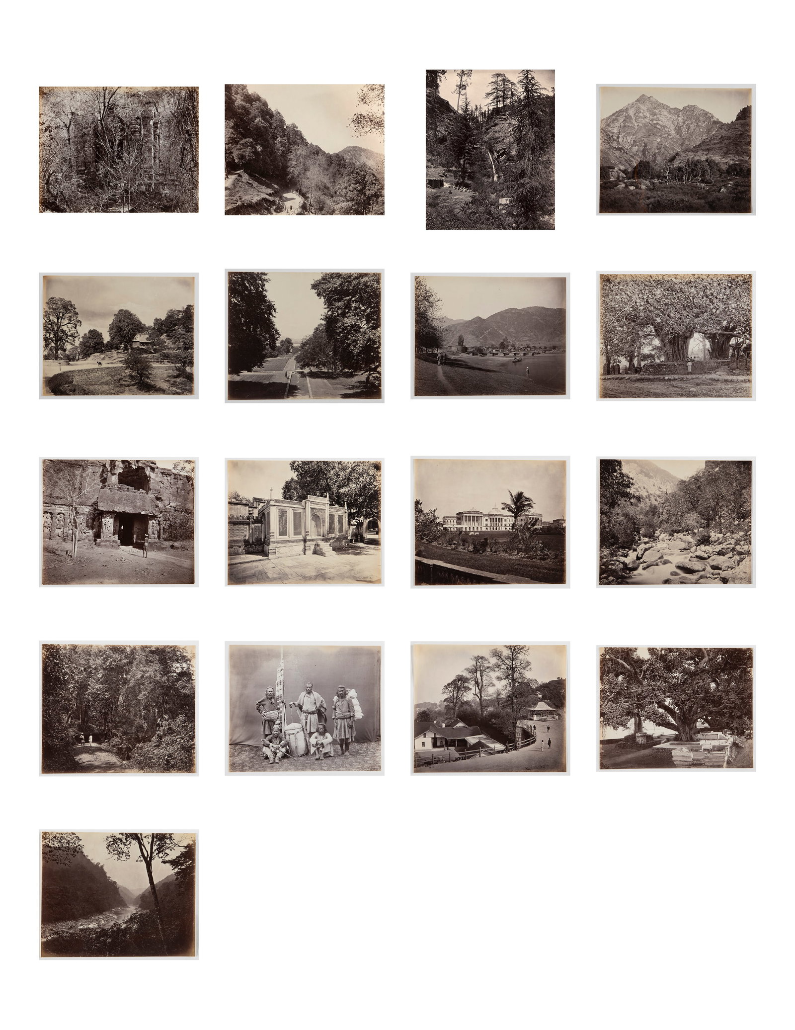 Samuel Bourne, Group of Seventeen: Portrait, Buildings, & Landscapes of India, ca. 1860 (1 of 20)