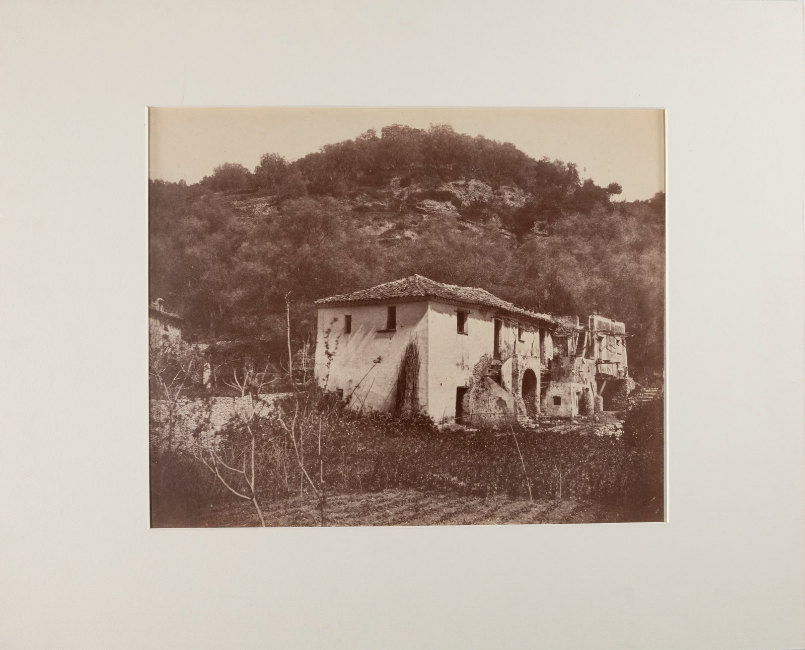 attributed to [Louis Crette], Vallon de Magnon, Nice, France, ca. 1855: attributed to [Louis] [Crette] French, 1824 - 1872 Vallon de Magnon, Nice, France, ca. 1855 albumen inscribed on mount verso: Vallon de Magnon (nice) 13 1/4 x 16 1/4 in. (33.7 x 41.3 cm.), mount: 18 1